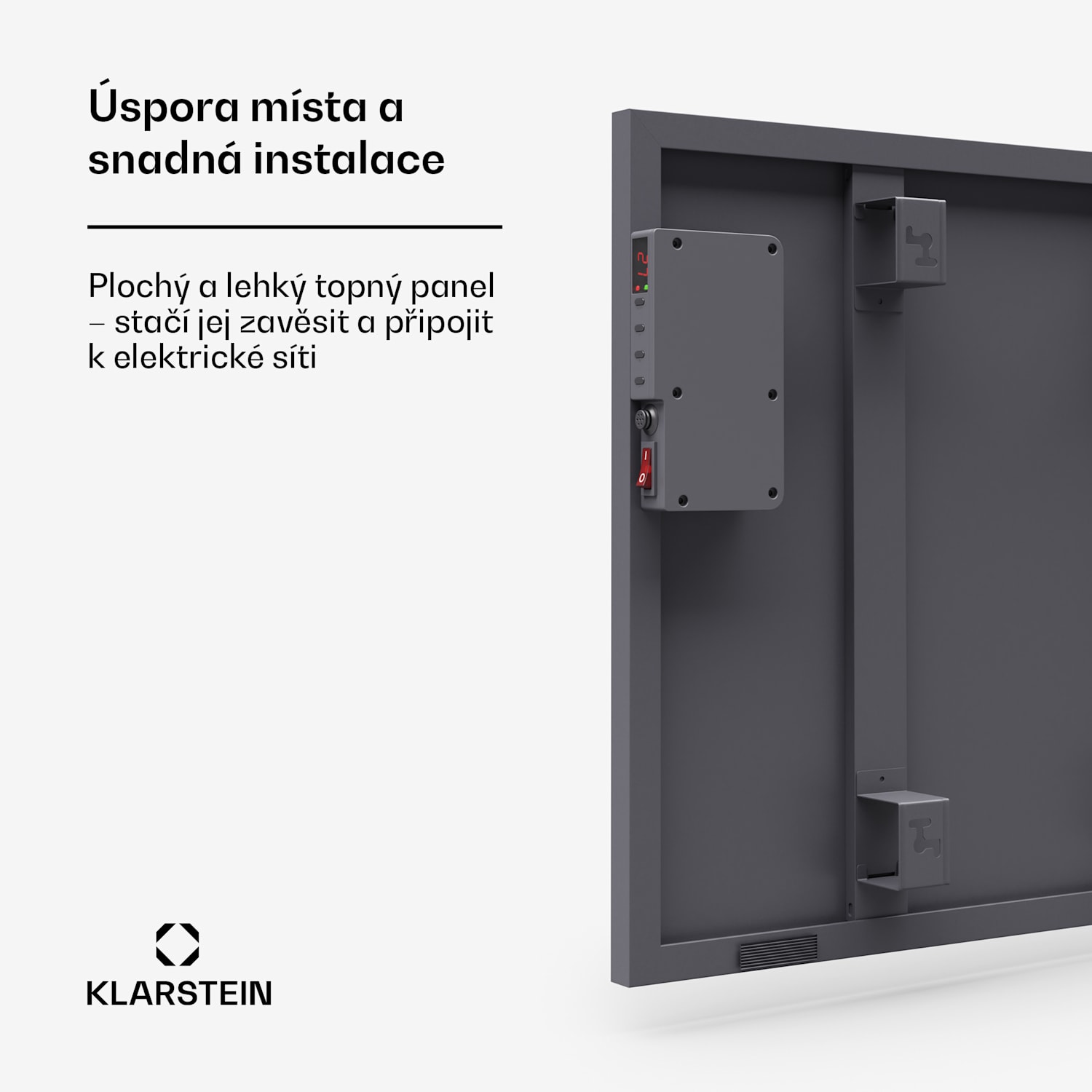 Wonderwall inteligentní Infračervený ohřívač, 60x60 cm, Aplikace, 360W, Týdenní časovač, IP24 60 x 60 cm | 360 W | Ano | Šedá