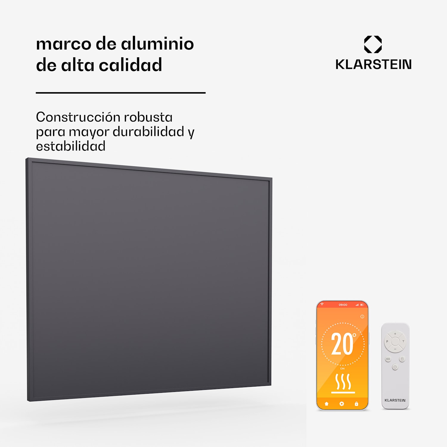 Wonderwall Smart calefactor de infrarrojos 60x60cm control app 360W temporizador semanal IP24 60 x 60 cm | 360 W | Sí | Gris