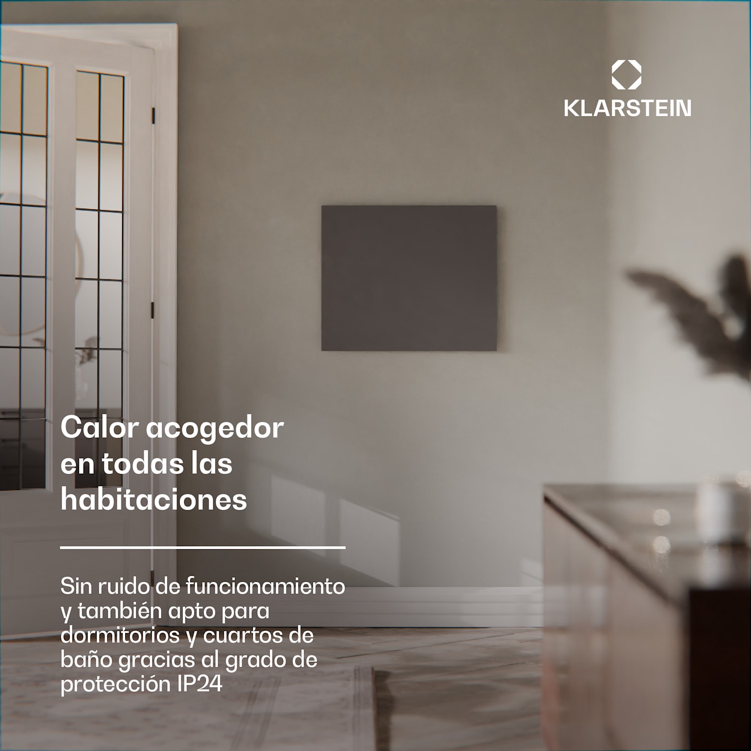 Wonderwall Smart calefactor de infrarrojos 60x60cm control app 360W temporizador semanal IP24 60 x 60 cm | 360 W | Sí | Gris