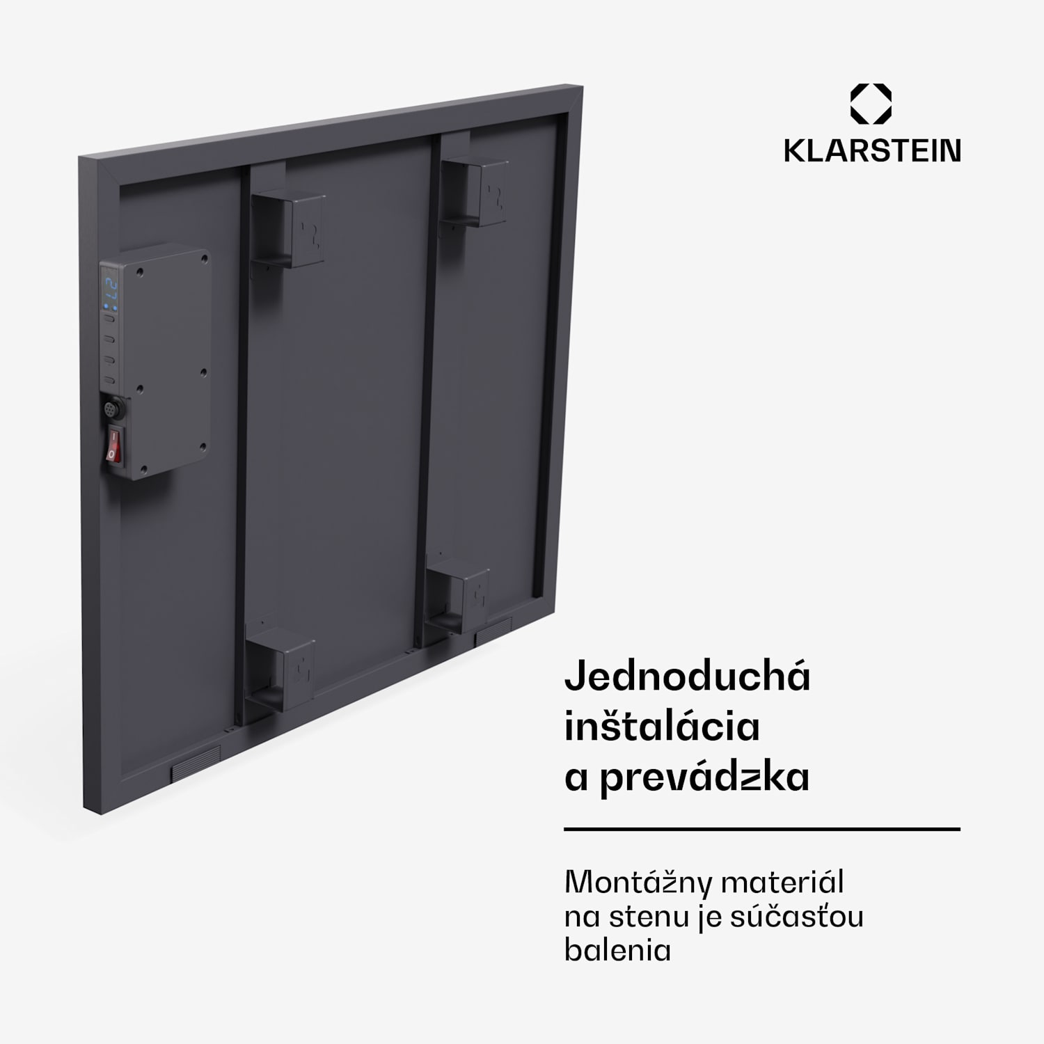 Inteligentný infračervený ohrievač Wonderwall, 60x60cm, Aplikácia, 360W, Týždenný časovač, IP24 60 x 60 cm | 360 W | Ano | Sivá