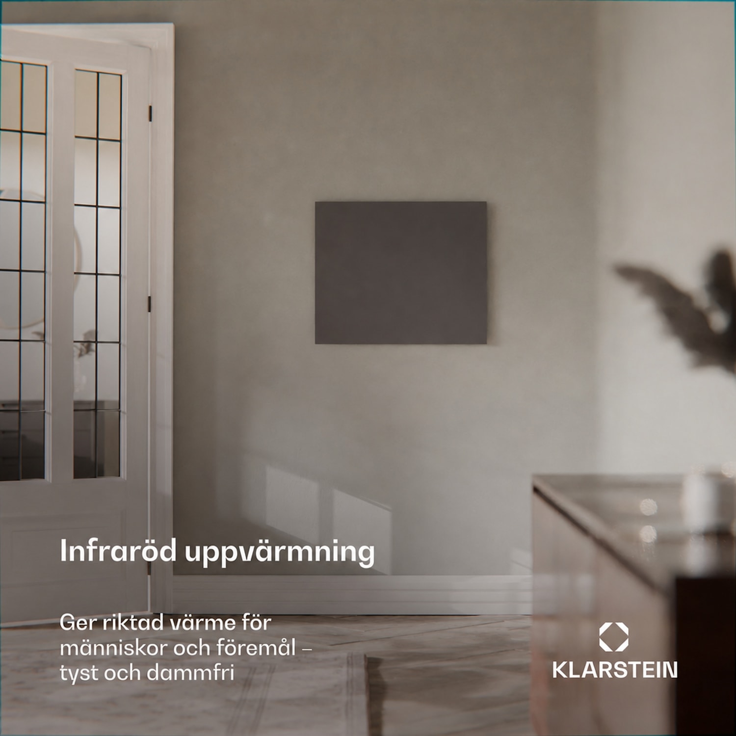 Wonderwall Smart infravärmare | 60 x 60 cm | app | 360 W | veckotimer | IP24 60 x 60 cm | 360 W | Ja | Grå