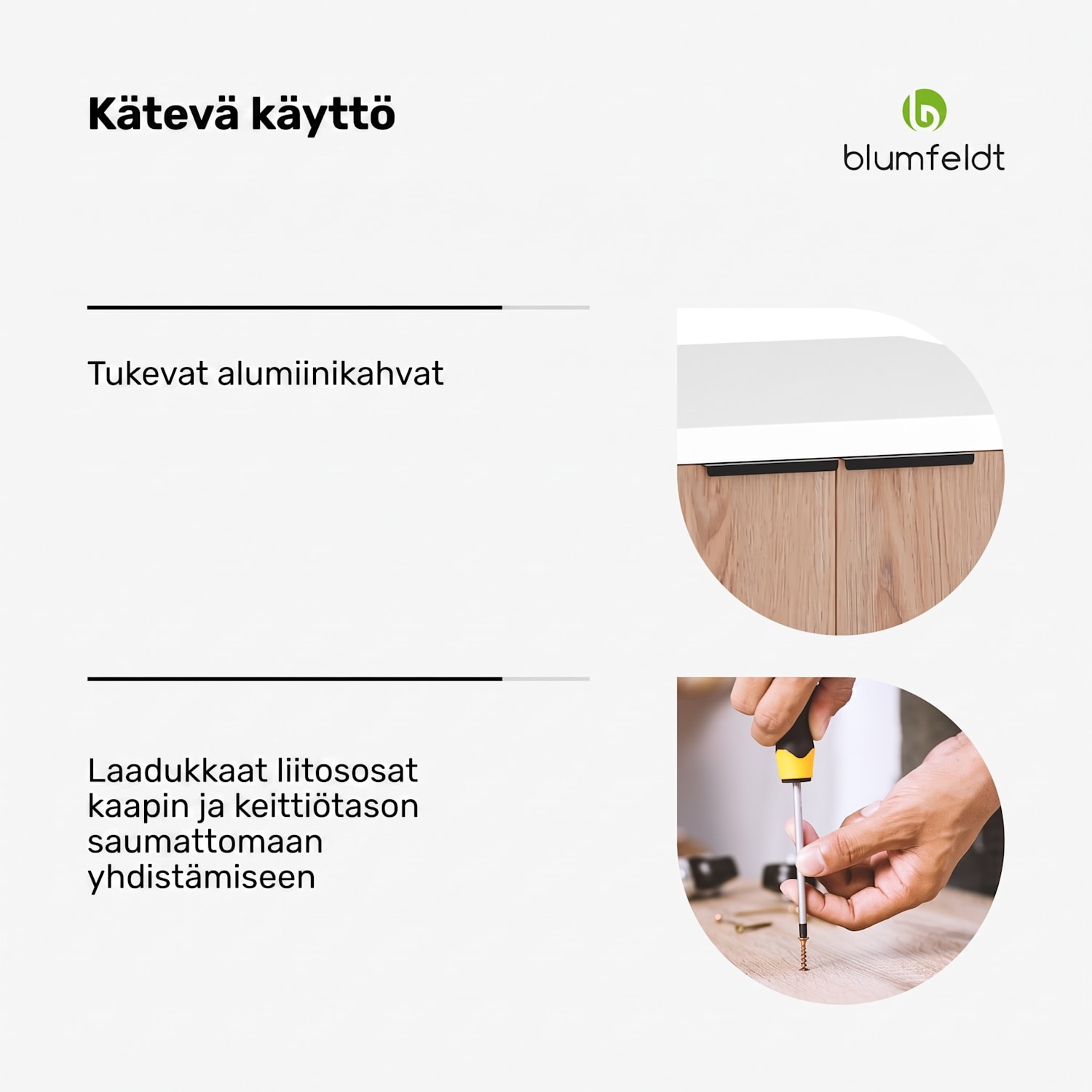 WoodVista allaskaappi | kestävä | pehmeästi sulkeutuvat saranat | alumiinikahva Altaan pohjaosa 80 cm | Valkoinen / Tammi