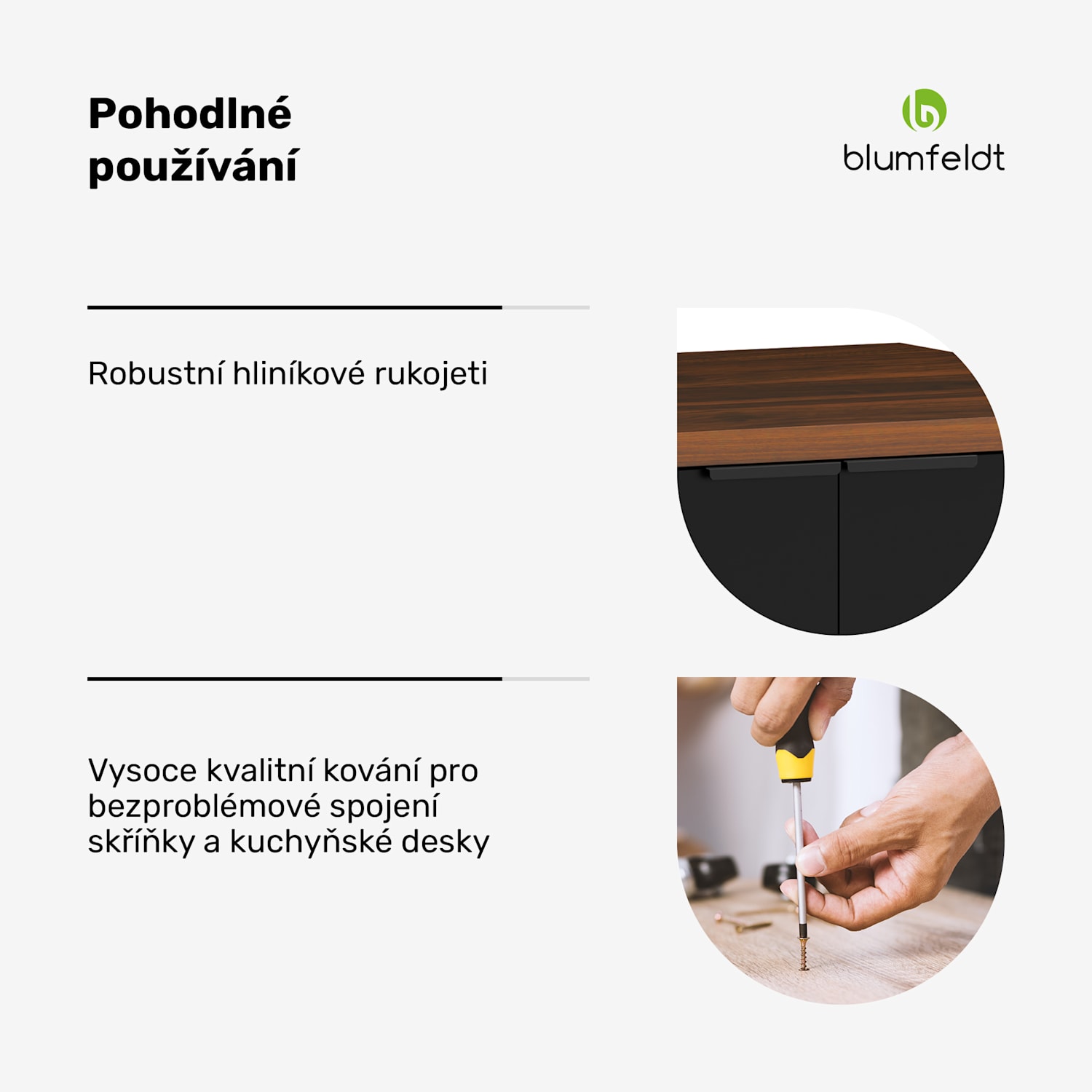 WoodVista spodní skříňka dřezu, Robustní, Soft-Close závěsy, Hliníkové rukojeti Základna dřezu 80 cm | Ořech / černá