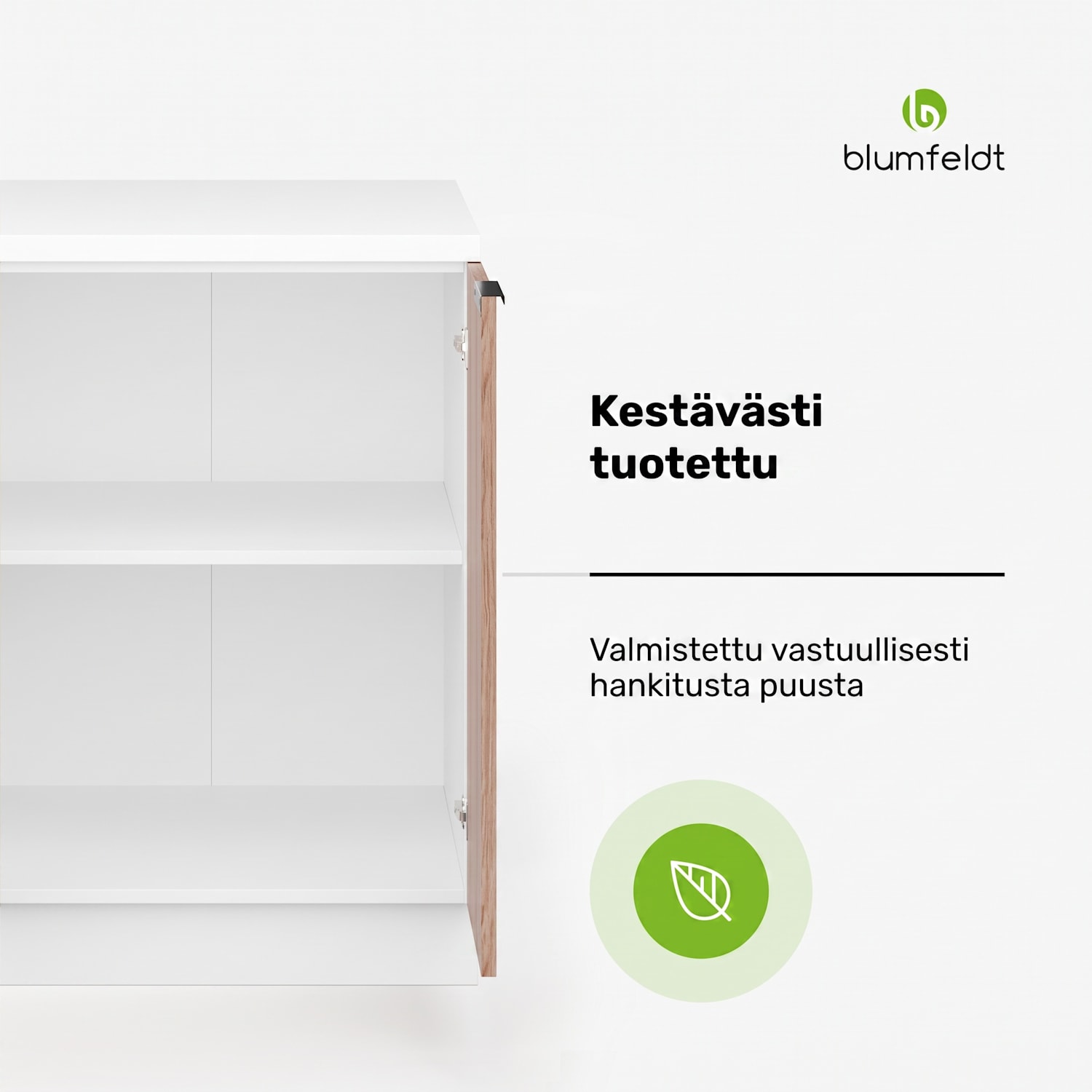WoodVista hyllyyksikkö | Käytännöllinen hyllyjako | Helppohoitoiset materiaalit | Säilytystila Hyllyyksikkö | Valkoinen / Tammi