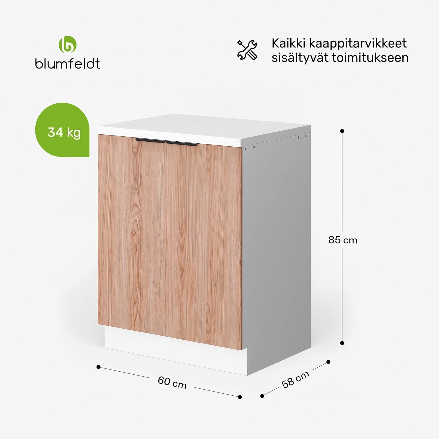 WoodVista hyllyyksikkö | Käytännöllinen hyllyjako | Helppohoitoiset materiaalit | Säilytystila Hyllyyksikkö | Valkoinen / Tammi