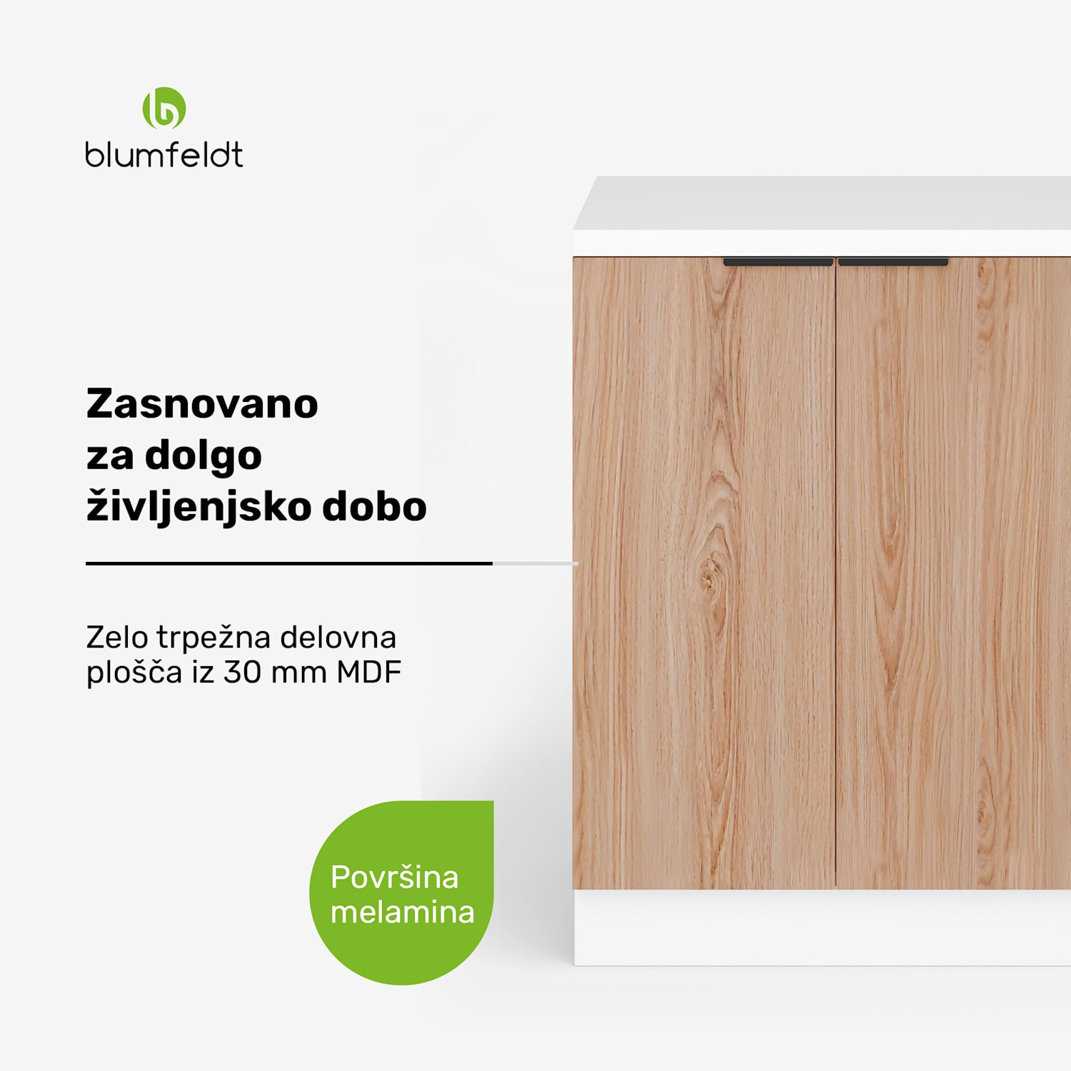 WoodVista regal, Praktična postavitev polic, Enostavno vzdrževanje materialov, Prostor za shranjevanje Regal | Bela / Hrast