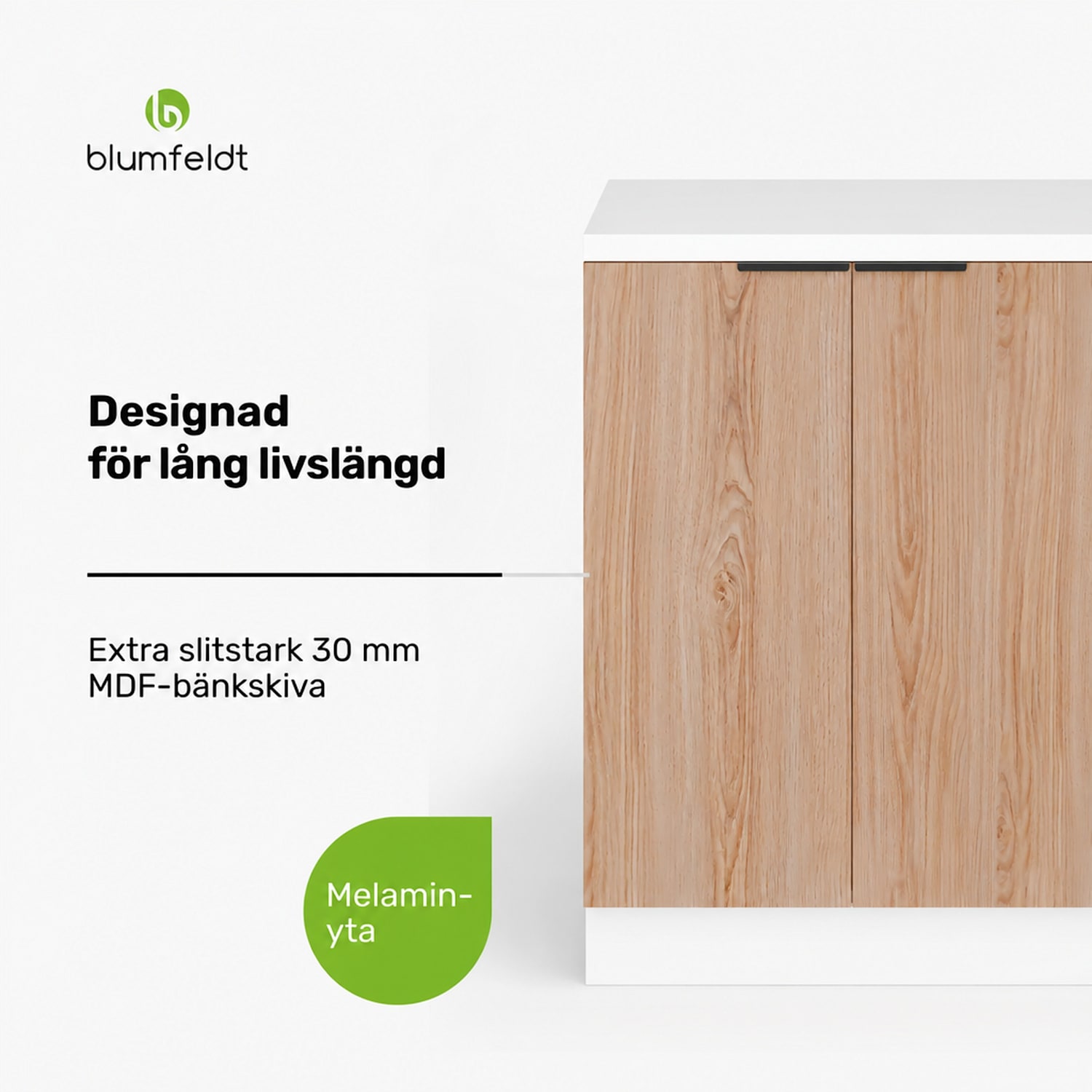 WoodVista hyllsektion | Praktisk hyllindelning | Lättskötta material | Förvaringsutrymme Hyllenhet | Vit / Ek