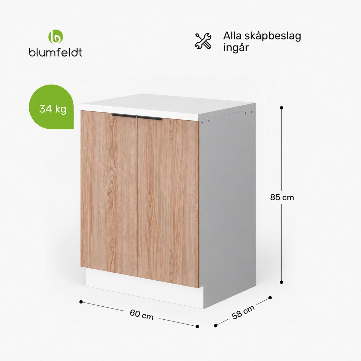 WoodVista hyllsektion | Praktisk hyllindelning | Lättskötta material | Förvaringsutrymme Hyllenhet | Vit / Ek