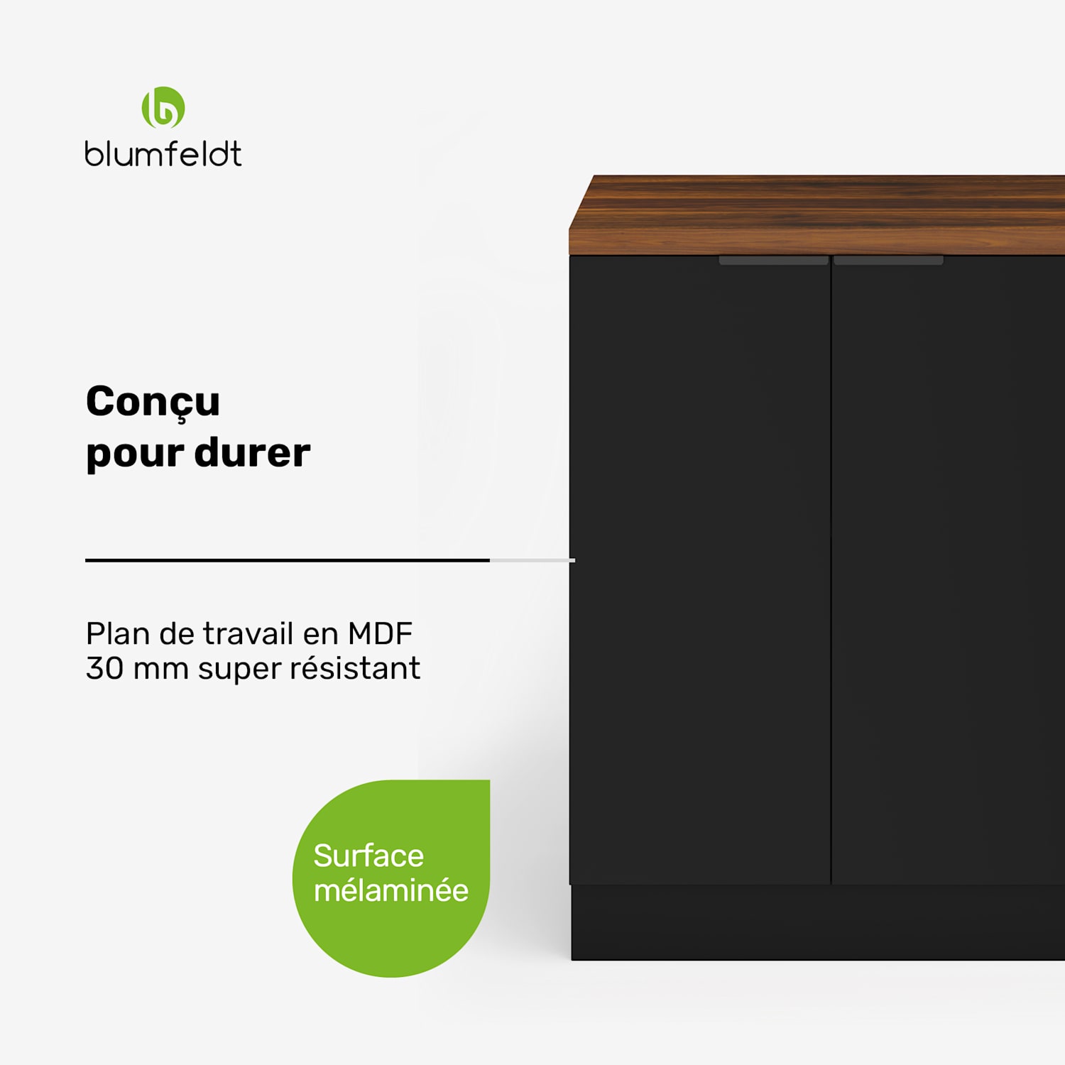 WoodVista rekunit | Praktische indeling | Onderhoudsvriendelijke materialen | Opbergruimte Plankeenheid | Walnoot / zwart