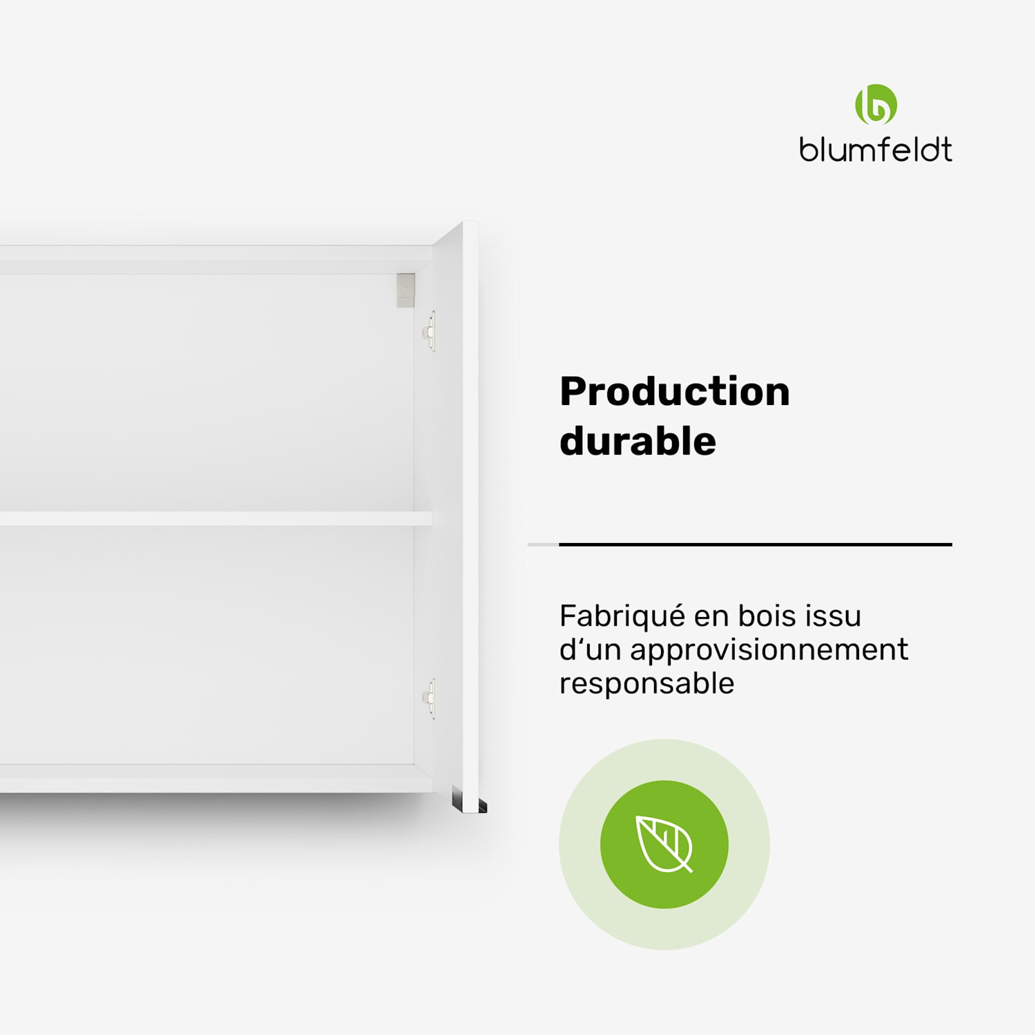 WoodVista meuble haut | Soft-close | Poignées en aluminium | Matériaux durables Placard mural 80 cm | Blanc