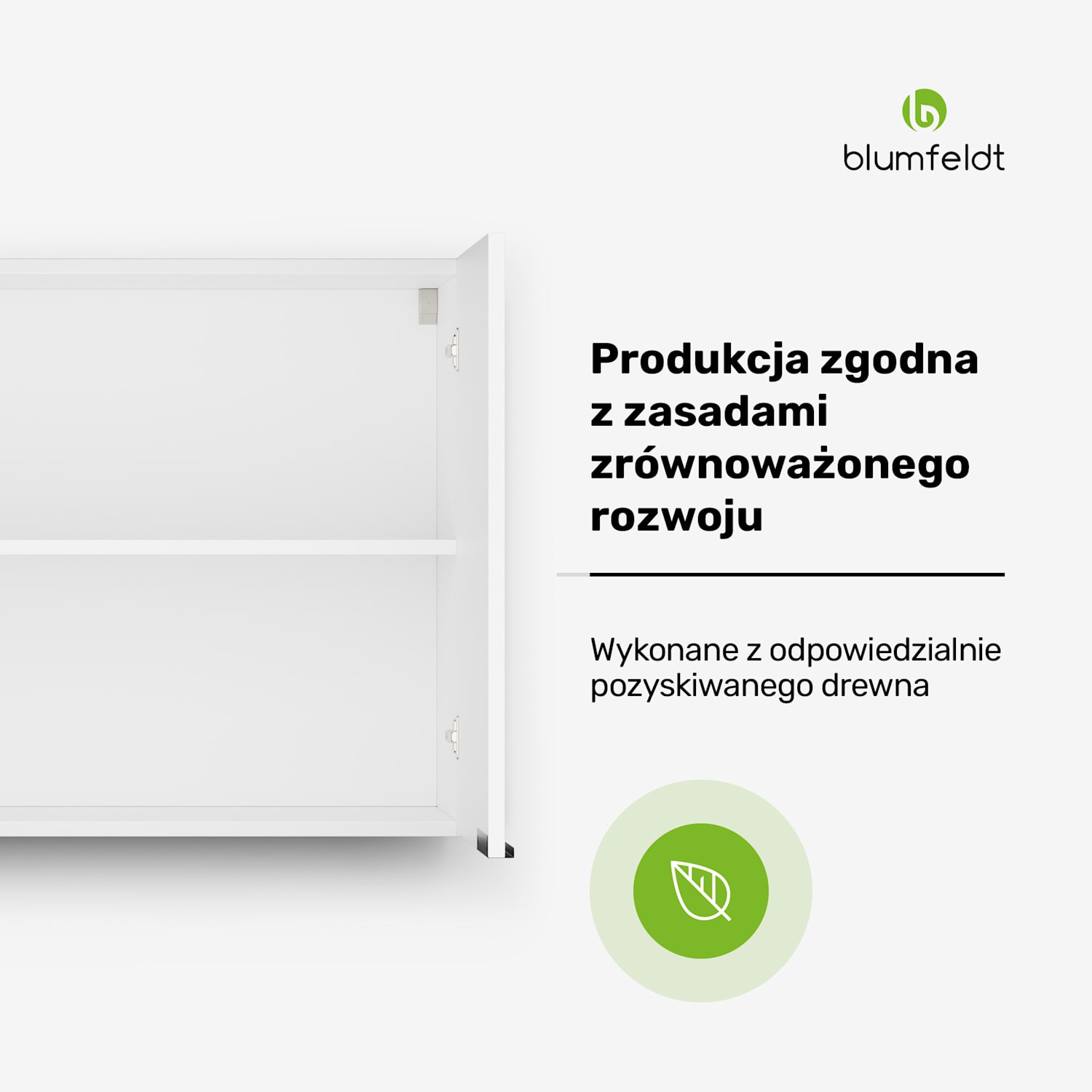 WoodVista szafka wysoka, Soft-Close, uchwyty aluminiowe, zrównoważone materiały Szafka ścienna 80 cm | Biały