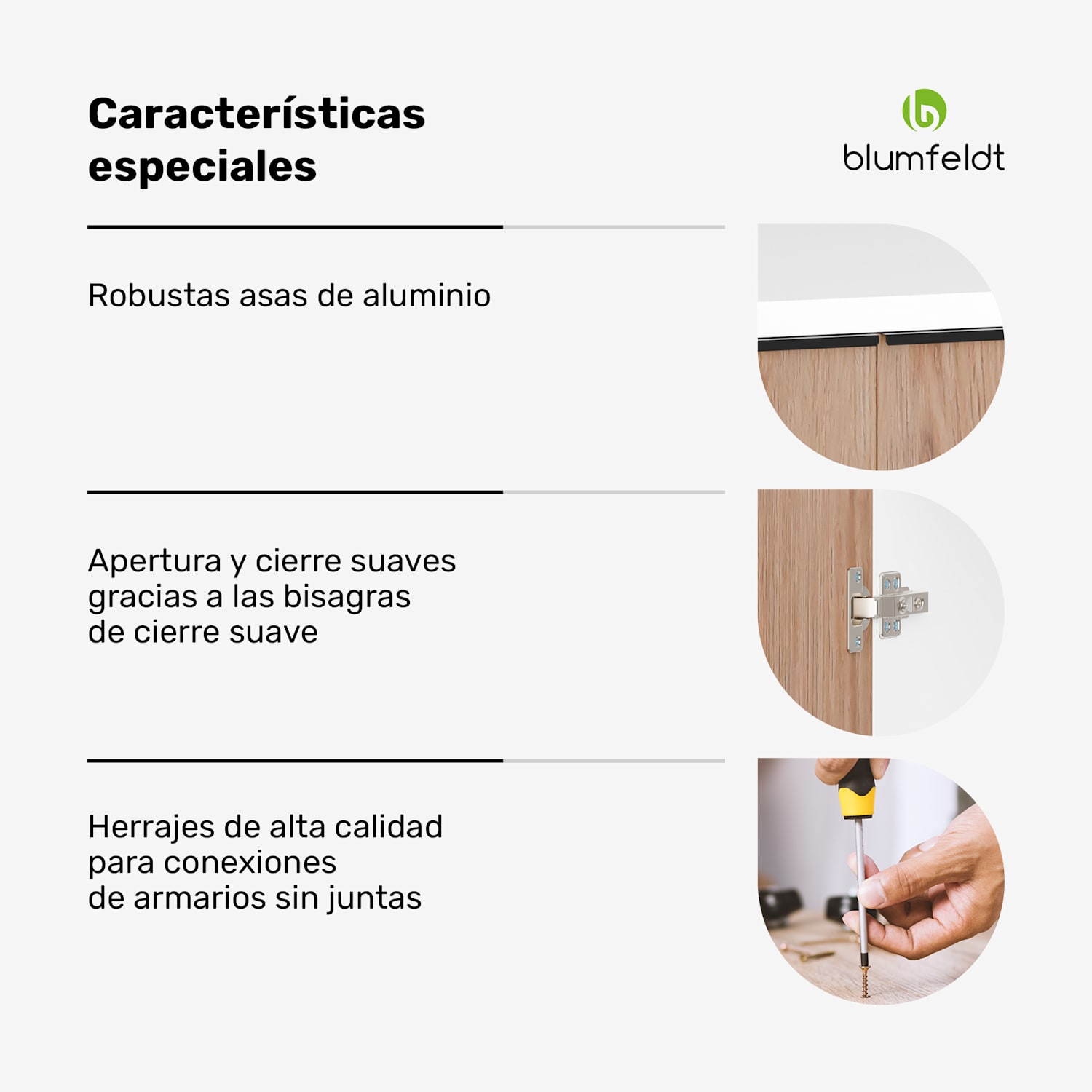Armario colgante WoodVista | Cierre suave | Tiradores de aluminio | Materiales sostenibles Armario de pared 40 cm. | Blanco