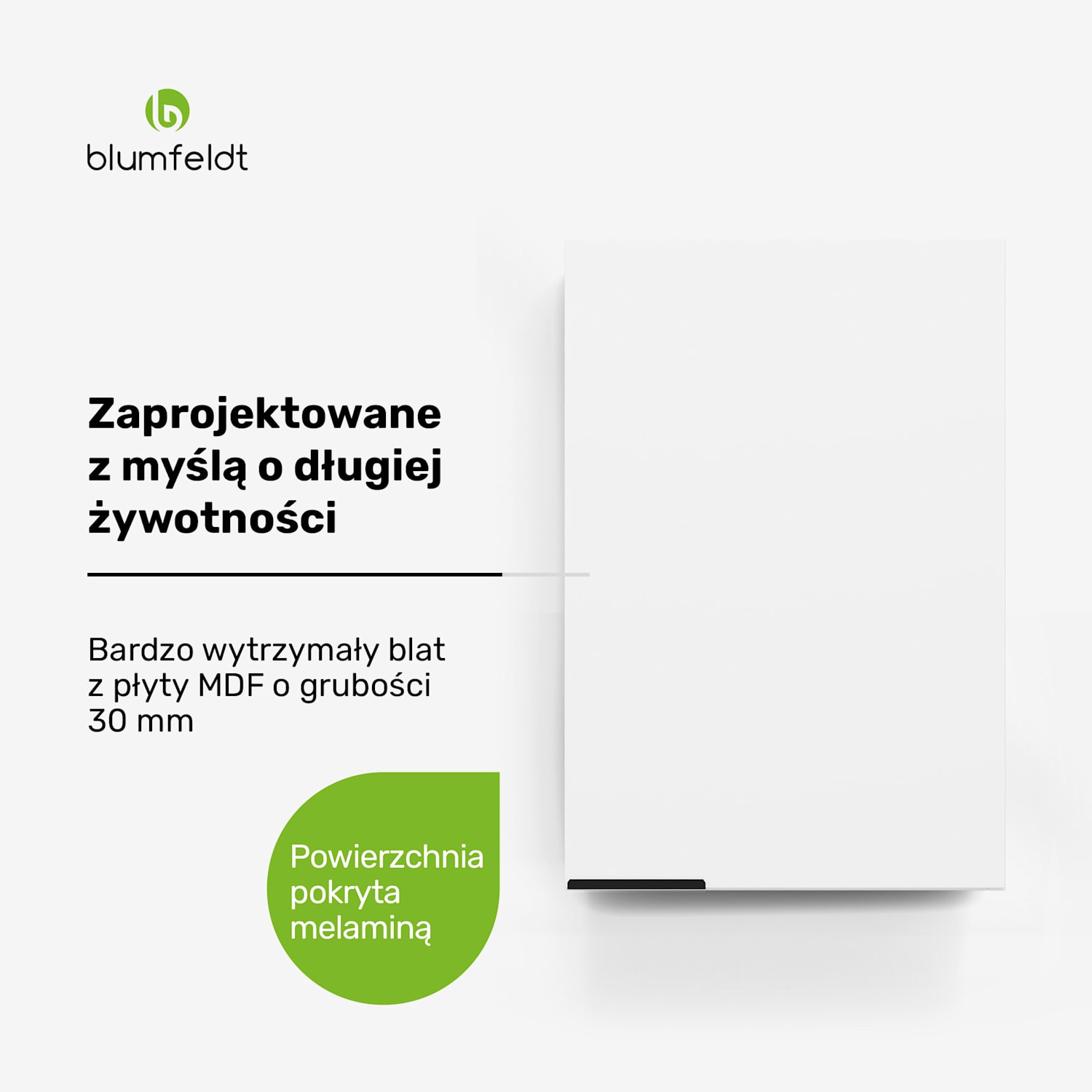 WoodVista szafka wysoka, Soft-Close, uchwyty aluminiowe, zrównoważone materiały Szafka ścienna 40 cm | Biały