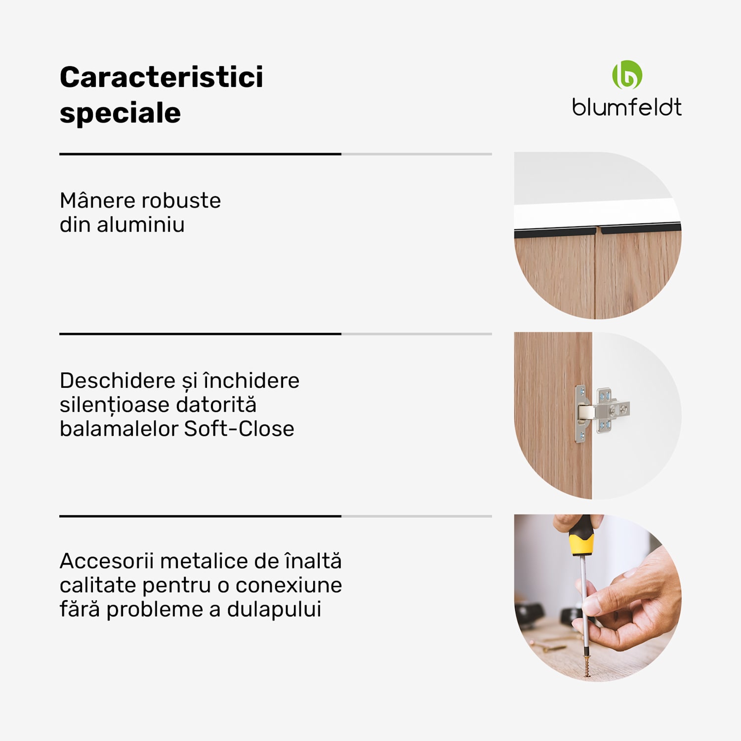 WoodVista vysoká skrinka, Soft-Close, hliníkové rukoväte, udržateľné materiály Dulap de perete 40 cm | Alb