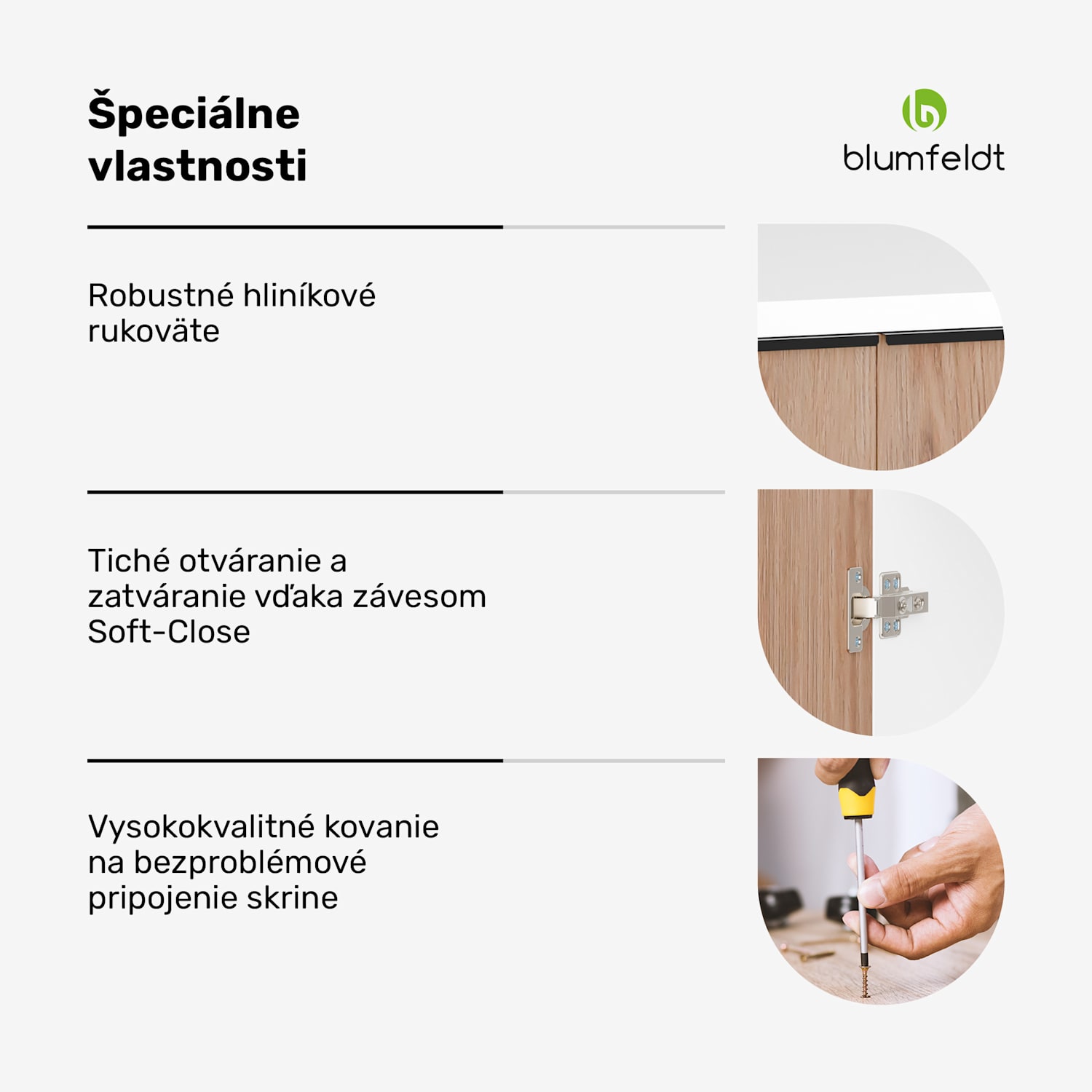WoodVista vysoká skrinka, Soft-Close, hliníkové rukoväte, udržateľné materiály Nástenná skrinka 40 cm | Biela