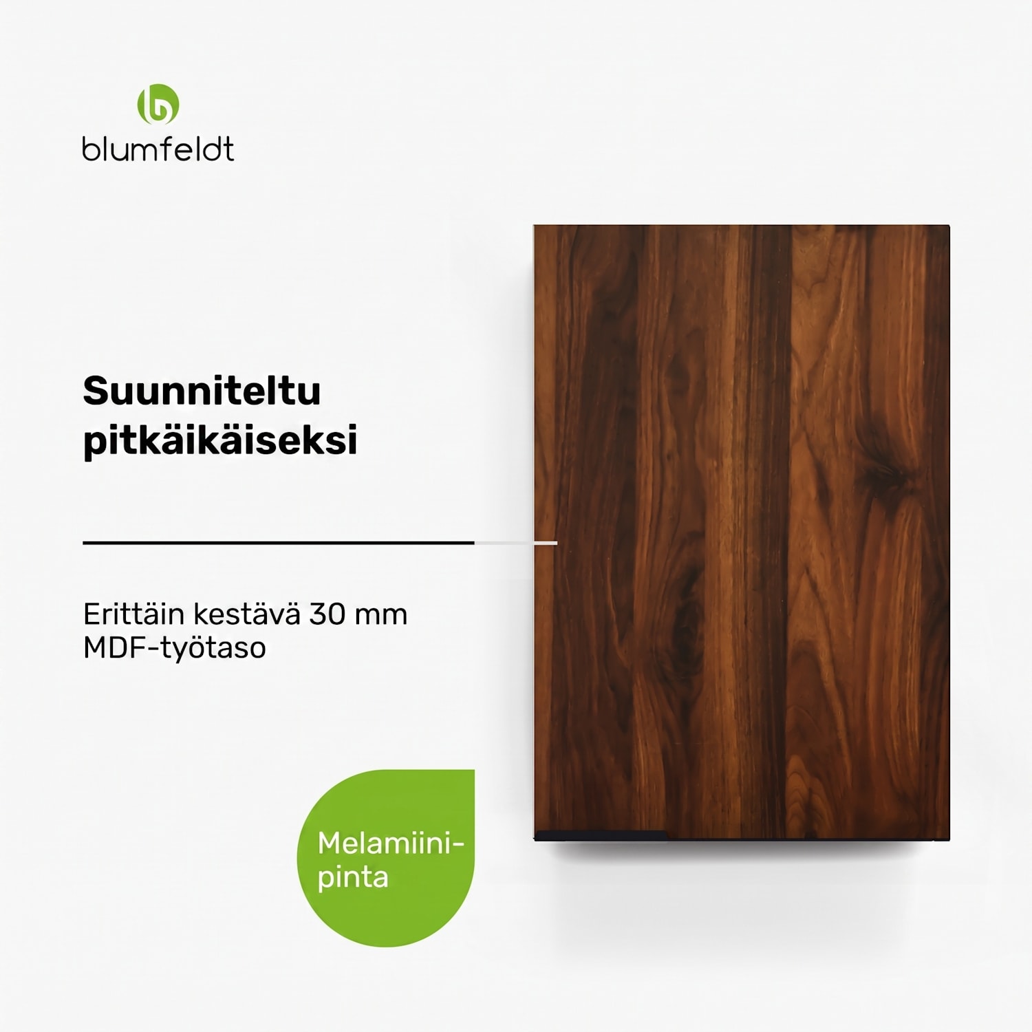 WoodVista-kaappi | Soft Close | alumiinikahvat | kestävät materiaalit Seinäkaappi 40 cm | Pähkinä / Musta