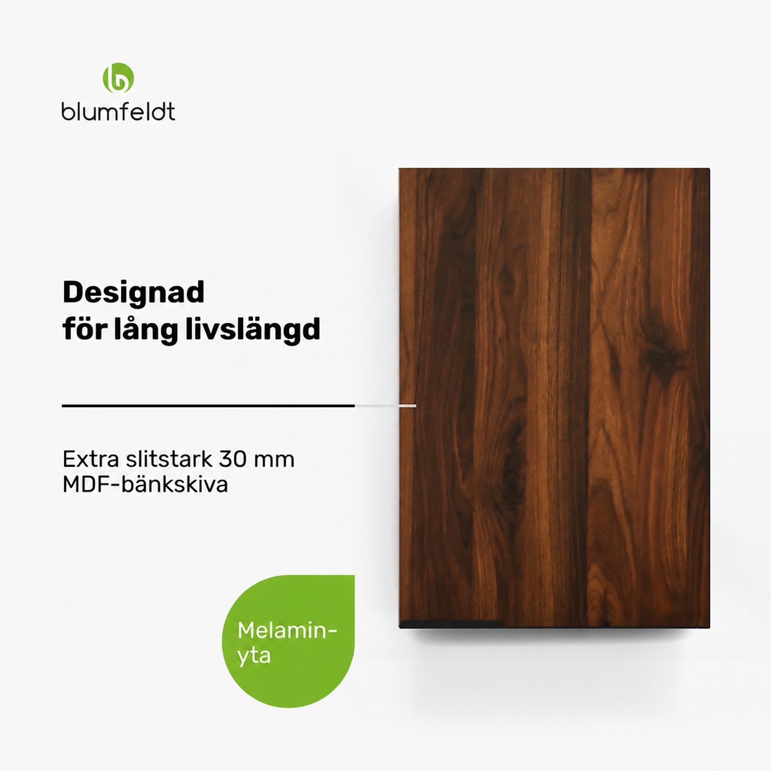 WoodVista högskåp | Soft-Close | aluminiumhandtag | hållbara material Väggskåp 40 cm | Valnöt/svart