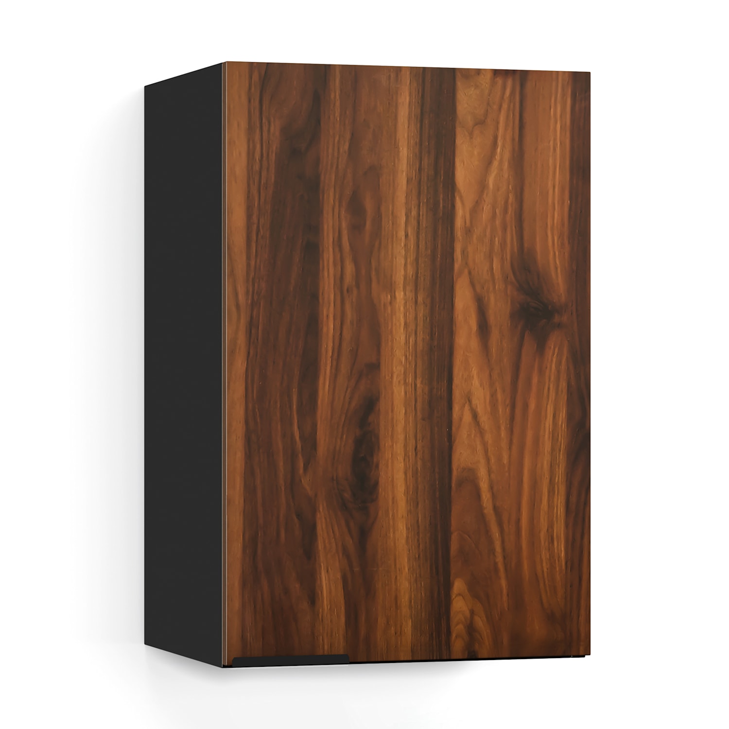 WoodVista high cabinet | soft-close | aluminium handles | sustainable materials Wall cupboard 40 cm | Walnut / black