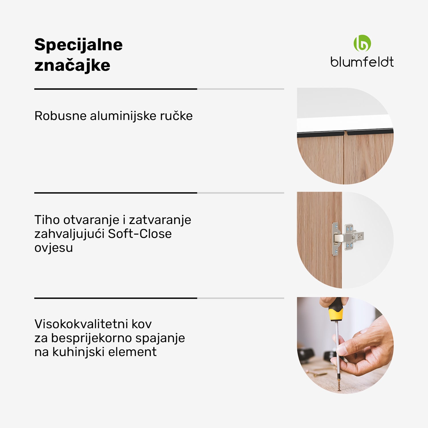 WoodVista ormarić za kuhinjsku napu, Robustan, Plinski amortizeri, Jednostavno čišćenje Zidni ormarić za aspirator | Bijela