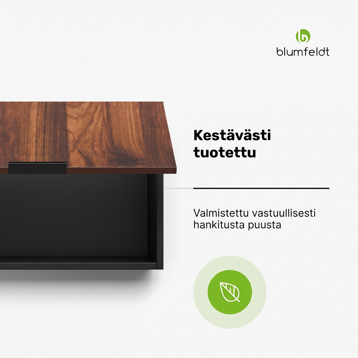 WoodVista-liesituuletinkaappi | tukeva | kaasujouset | helppo puhdistaa Seinäkaappi liesituulettimelle | Pähkinä / Musta
