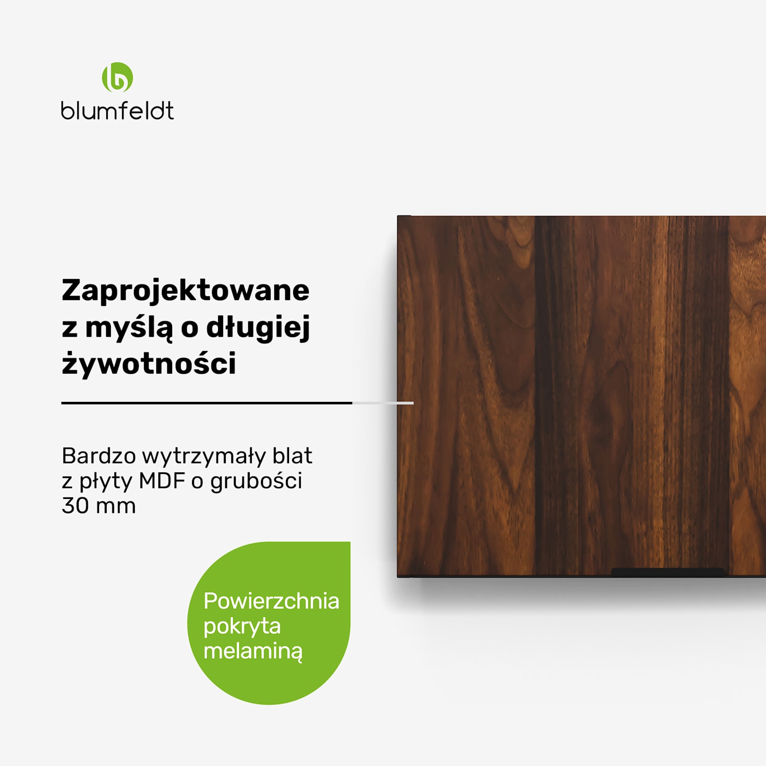 WoodVista szafka okapowa, solidna, podnośniki gazowe, łatwe czyszczenie Szafka ścienna na okap | Orzech / czerń