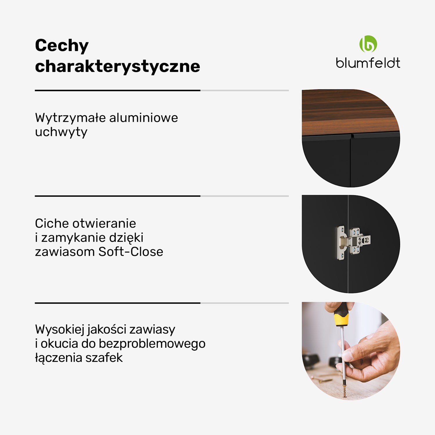 WoodVista szafka okapowa, solidna, podnośniki gazowe, łatwe czyszczenie Szafka ścienna na okap | Orzech / czerń