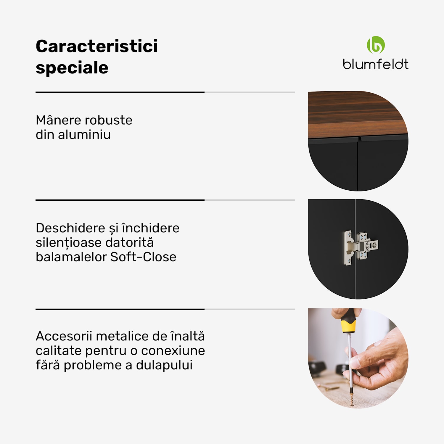 WoodVista dulap pentru hotă, Robust, Amortizoare pe gaz, Curățare ușoară. Dulap de perete pentru hota extractiva | Nuc / negru