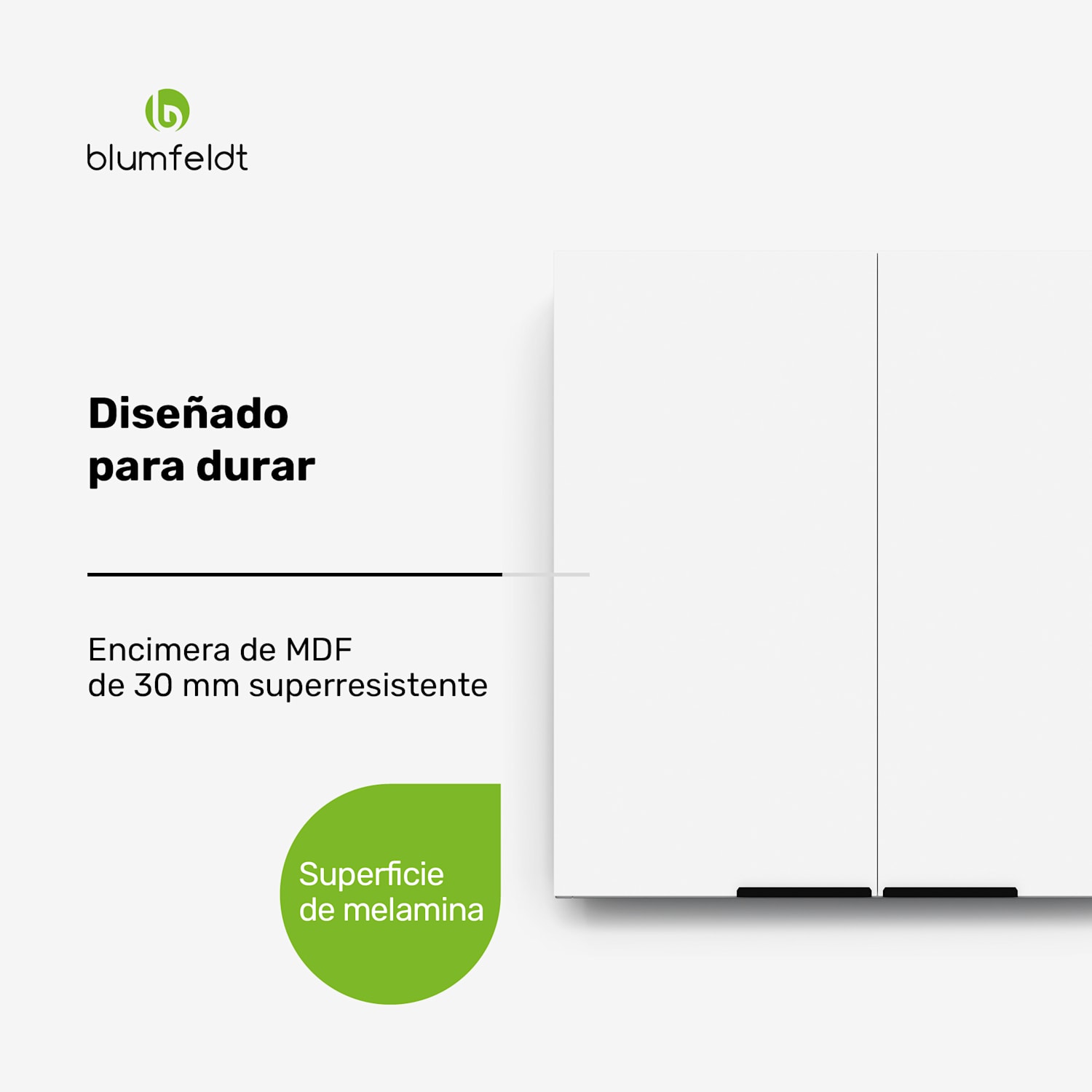 Armario colgante WoodVista | Cierre suave | Manos de aluminio | Materiales sostenibles Armario de pared 60 cm. | Blanco