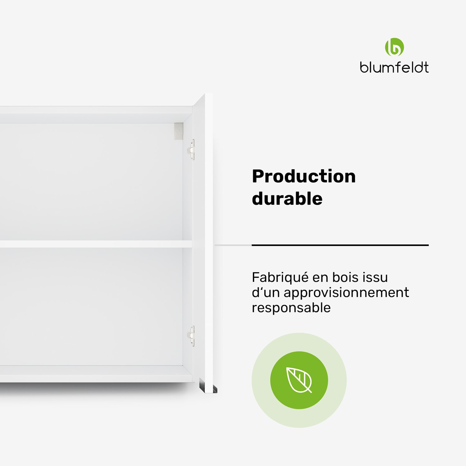 WoodVista hoge kast | Soft-close | Aluminium grepen | Duurzame materialen Wandkast 60 cm | Wit