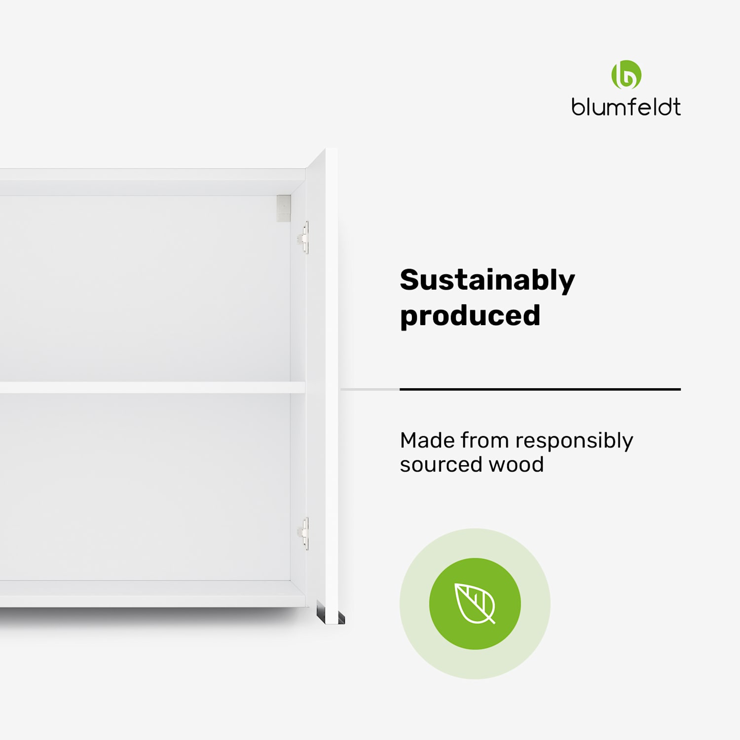 WoodVista-kaappi | Soft Close | alumiinikahvat | kestävät materiaalit Seinäkaappi 60 cm | Valkoinen