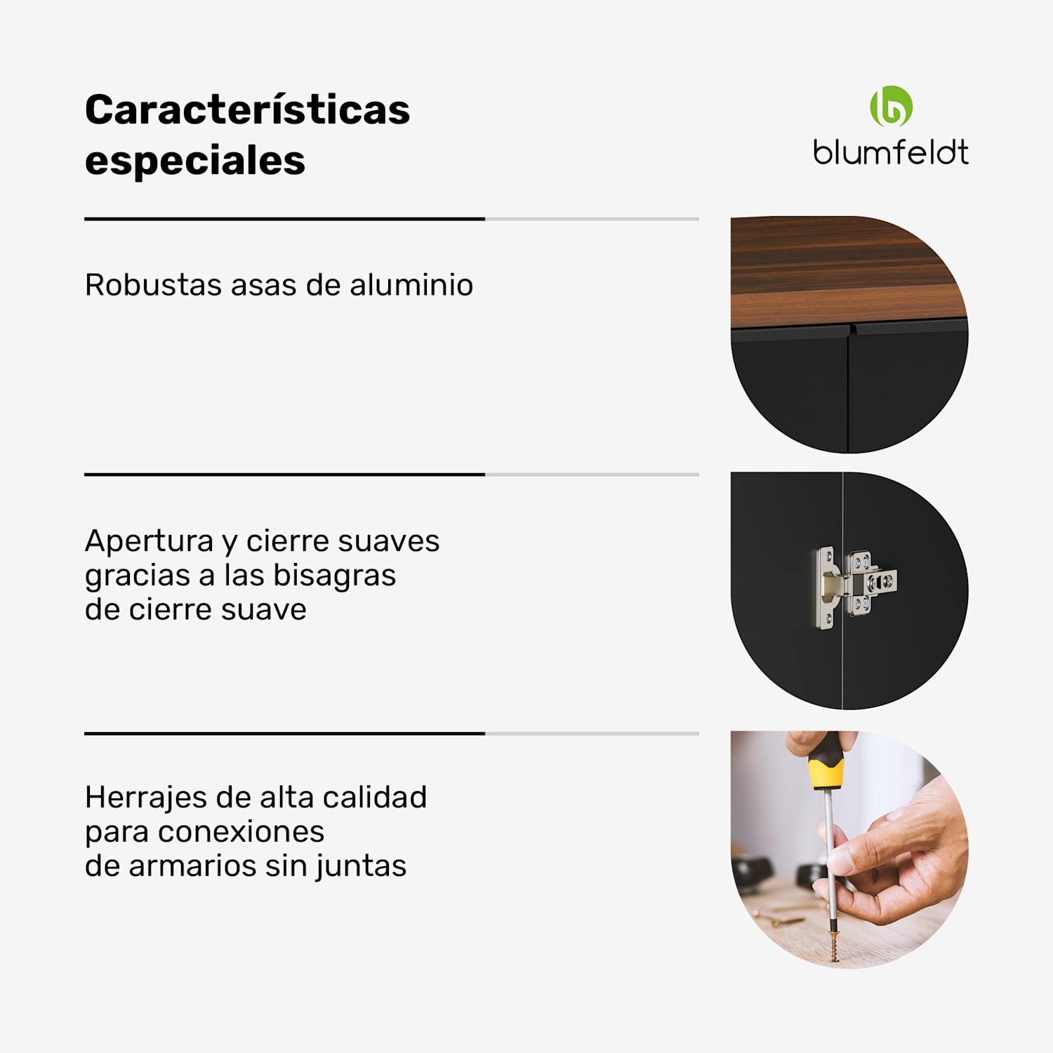 Armario colgante WoodVista | Cierre suave | Tiradores de aluminio | Materiales sostenibles Armario de pared 60 cm. | Nogal / negro