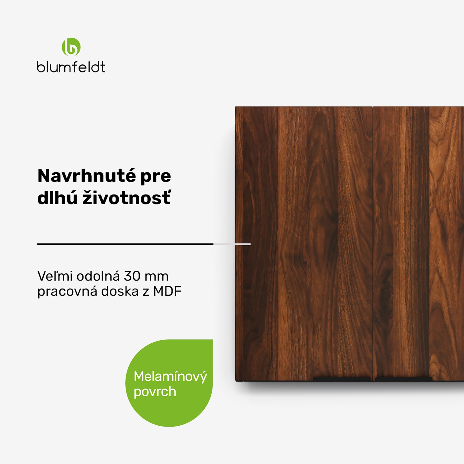 WoodVista vysoká skrinka, Soft-Close, hliníkové rukoväte, udržateľné materiály Nástenná skrinka 60 cm | Orech / čierna