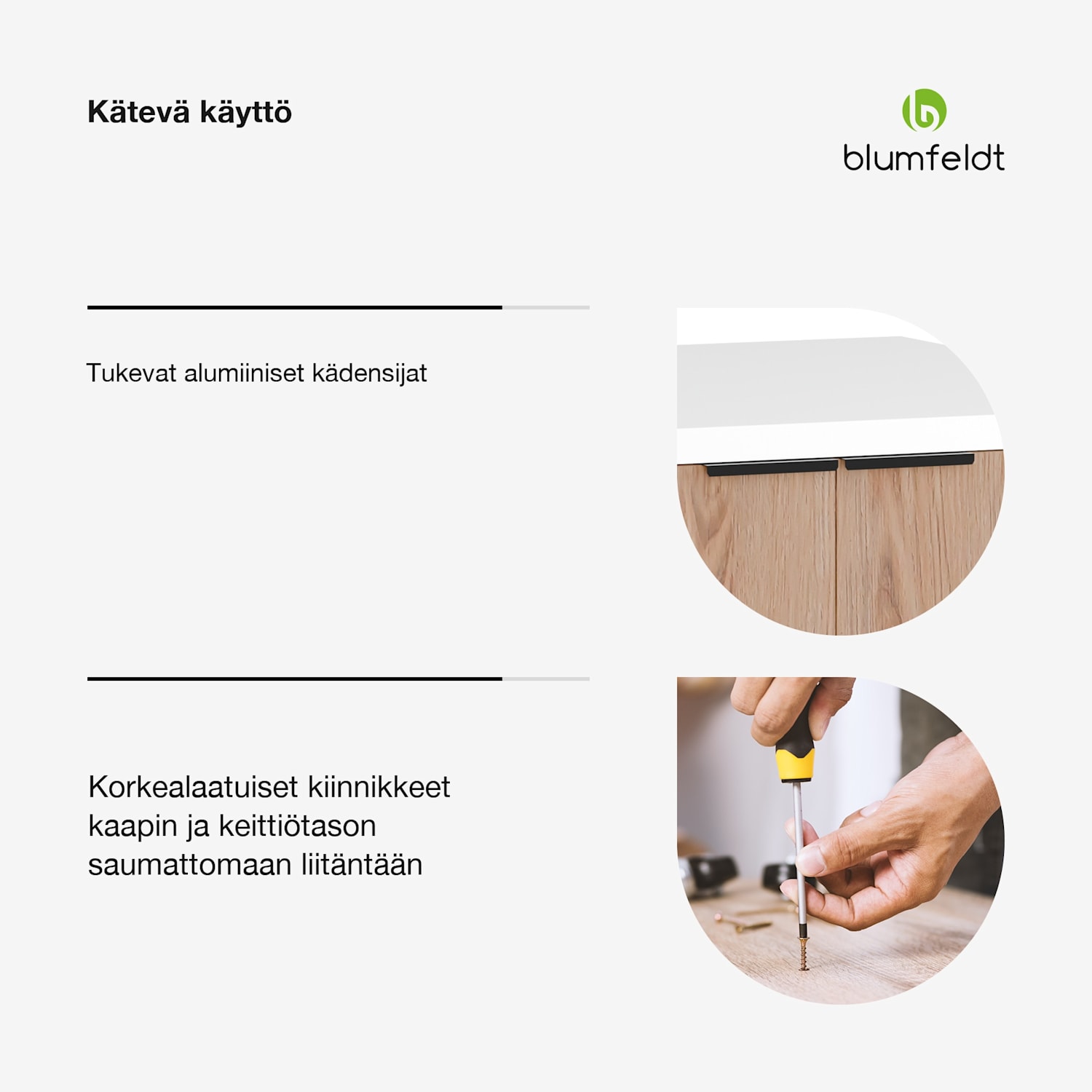 WoodVista allaskaappi | kestävä | pehmeästi sulkeutuvat saranat | alumiinikahva Altaan pohjaosa 60 cm | Valkoinen / Tammi