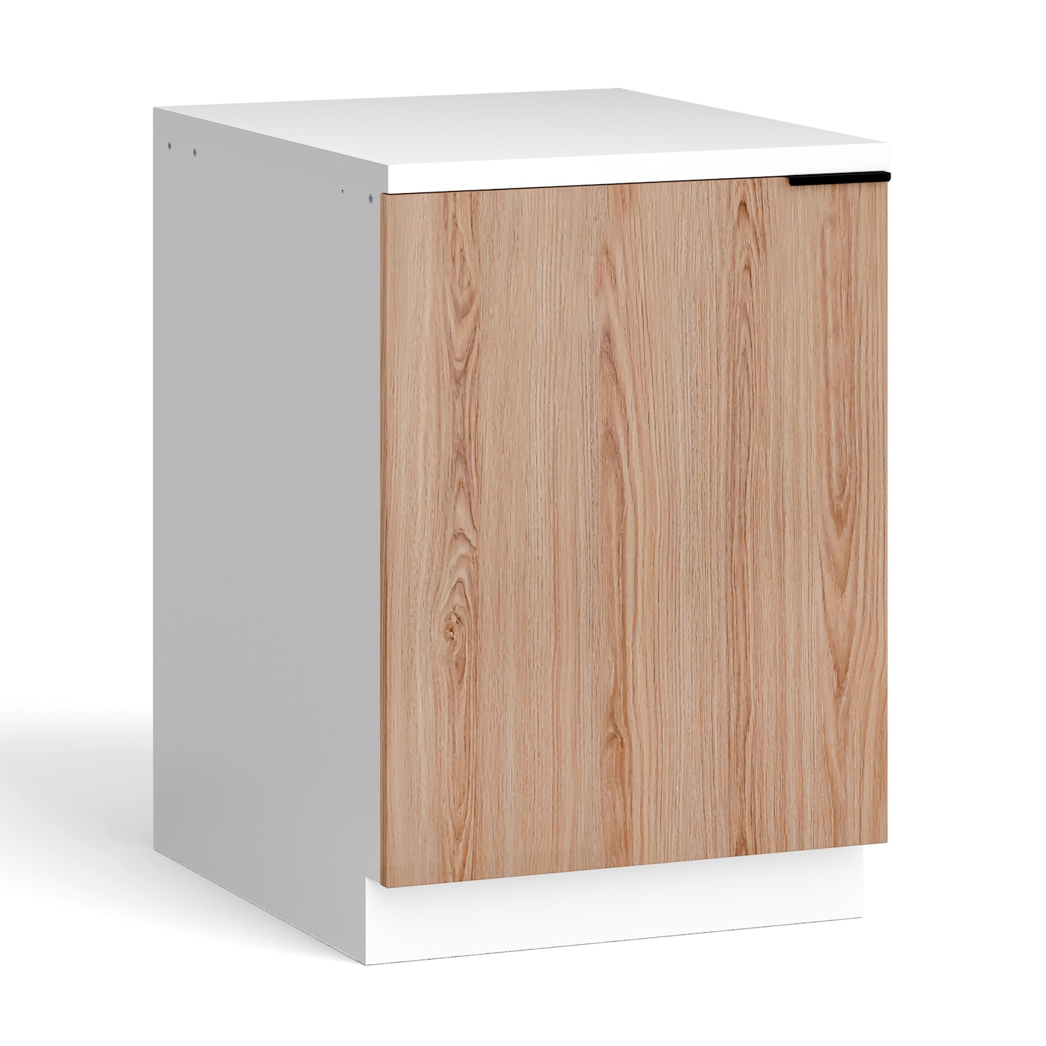 WoodVista sink base unit | Robust | soft-close hinges | aluminium handle Sink base unit 60 cm | White / Oak