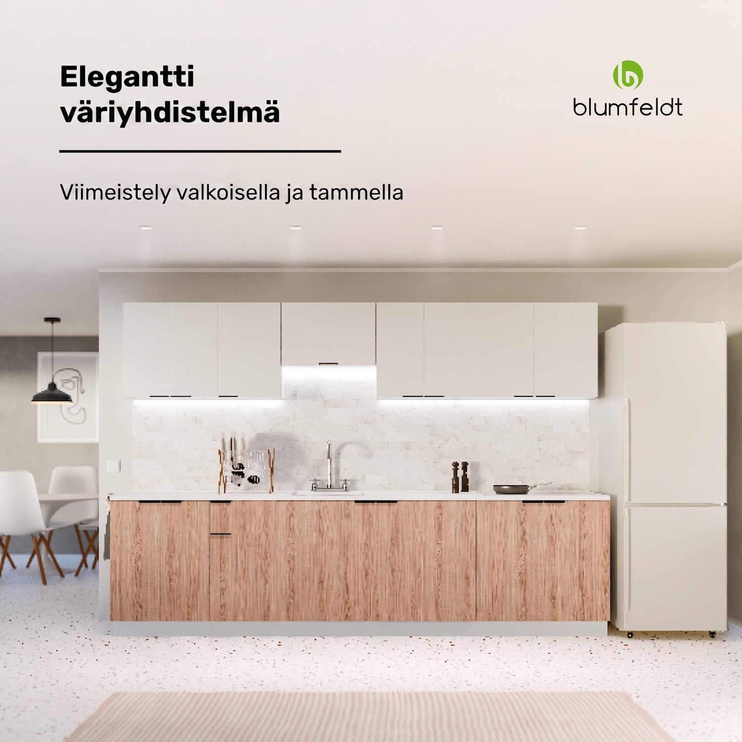 WoodVista-astianpesukonekaappi | tukeva työtaso | saumaton integrointi Astianpesukoneen kaappi | Valkoinen / Tammi