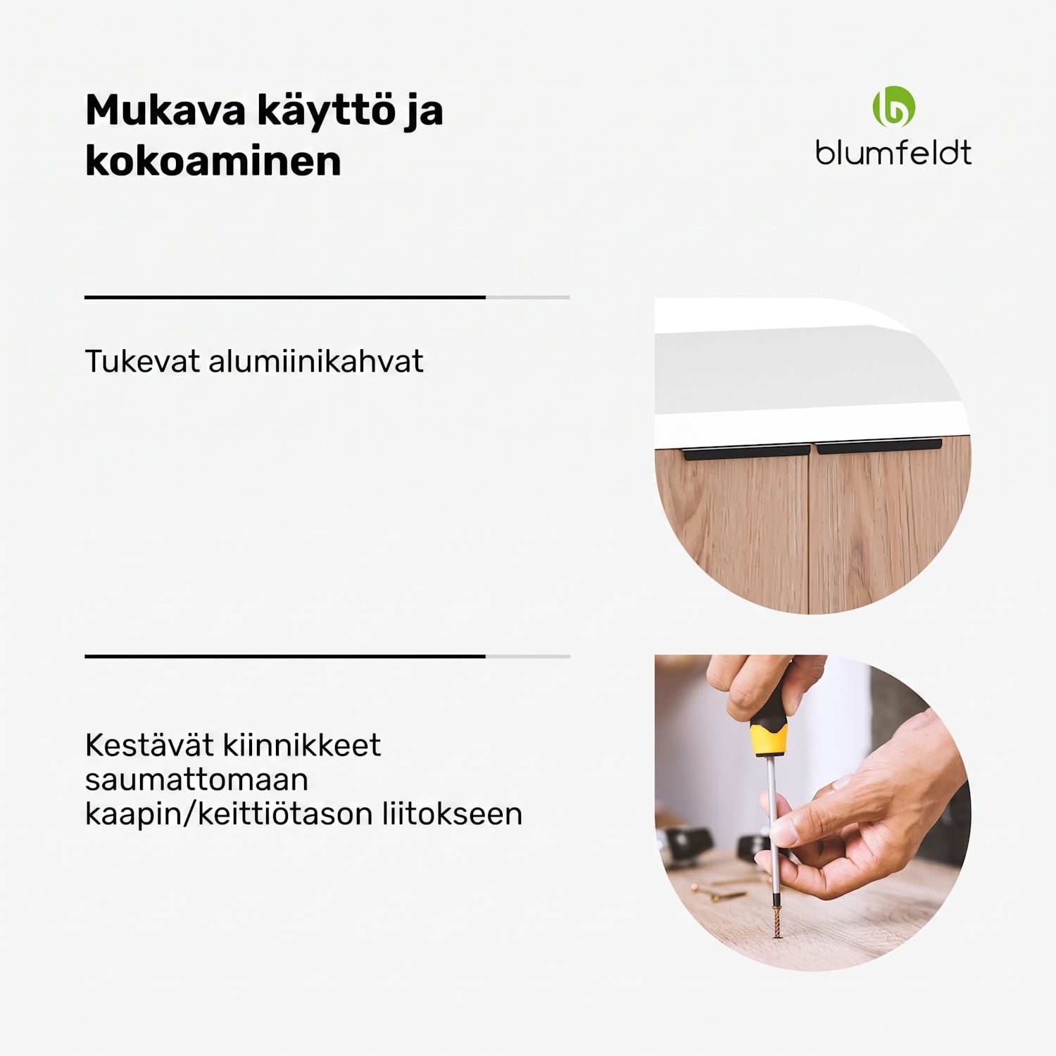 WoodVista-astianpesukonekaappi | tukeva työtaso | saumaton integrointi Astianpesukoneen kaappi | Valkoinen / Tammi