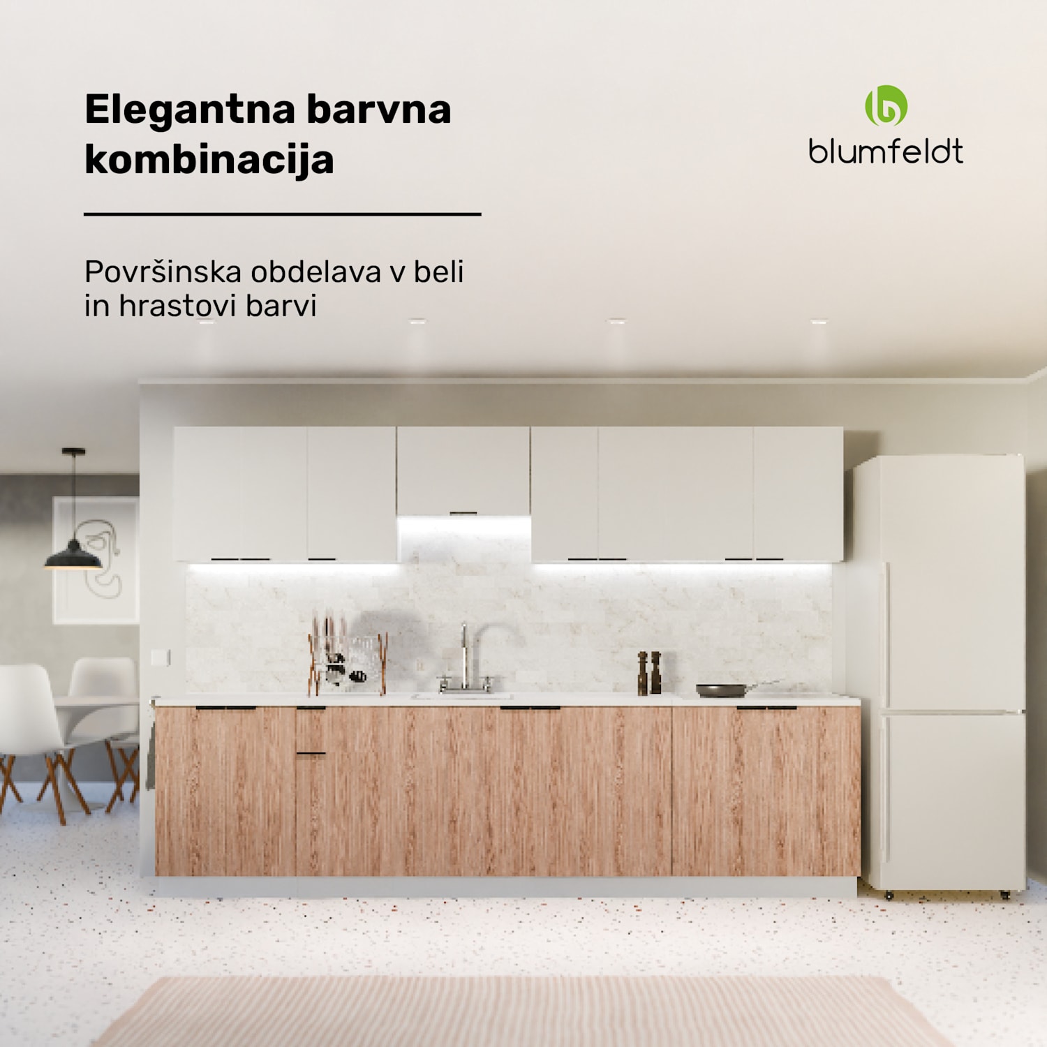 WoodVista omarica za pomivalni stroj, Robustna delovna plošča, Brezhibna integracija Omarica za pomivalni stroj | Bela / Hrast