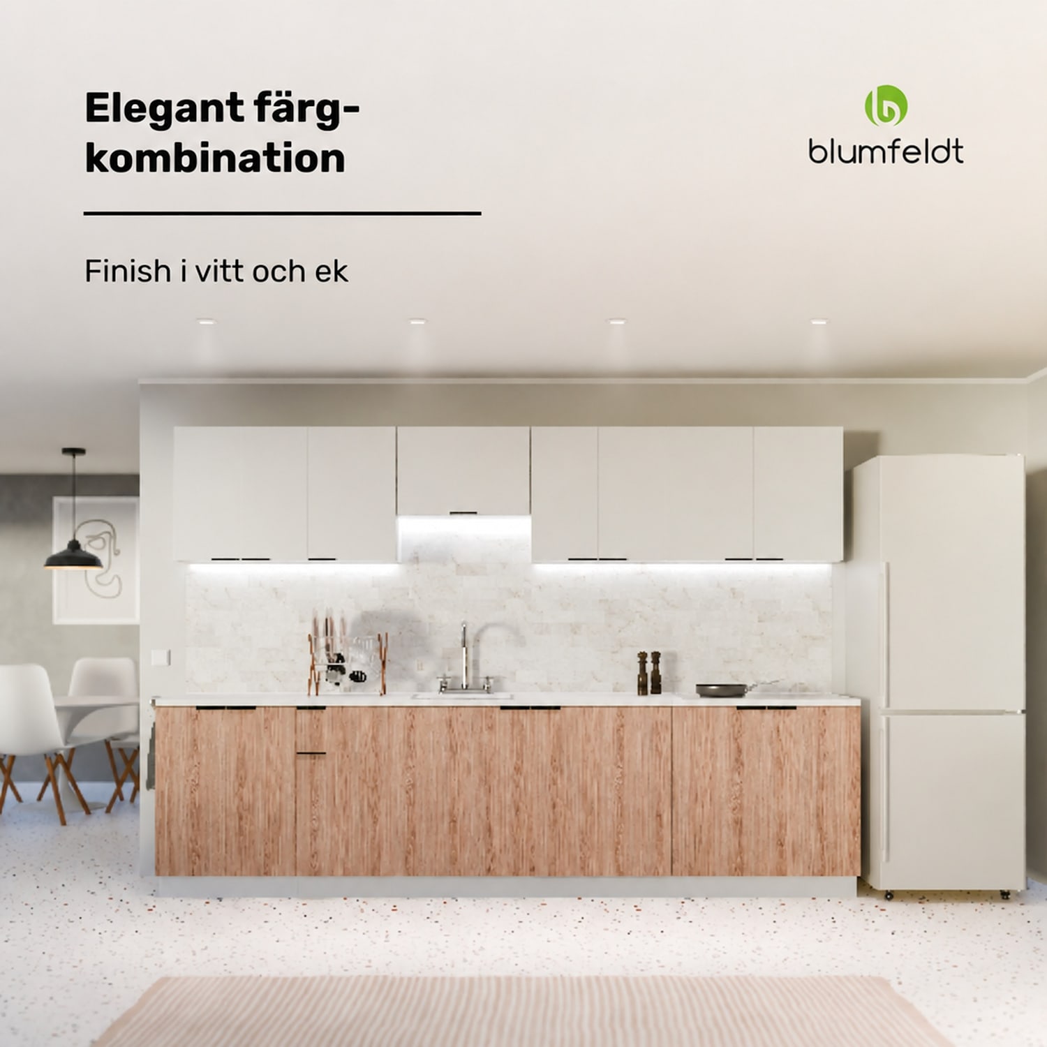WoodVista diskmaskinsskåp | Robust bänkskiva | Sömlös integration Diskmaskinsskåp | Vit / Ek
