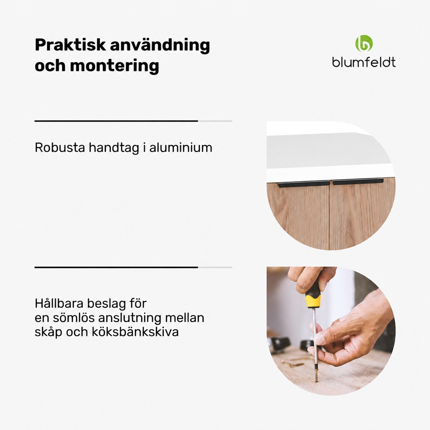 WoodVista diskmaskinsskåp | Robust bänkskiva | Sömlös integration Diskmaskinsskåp | Vit / Ek