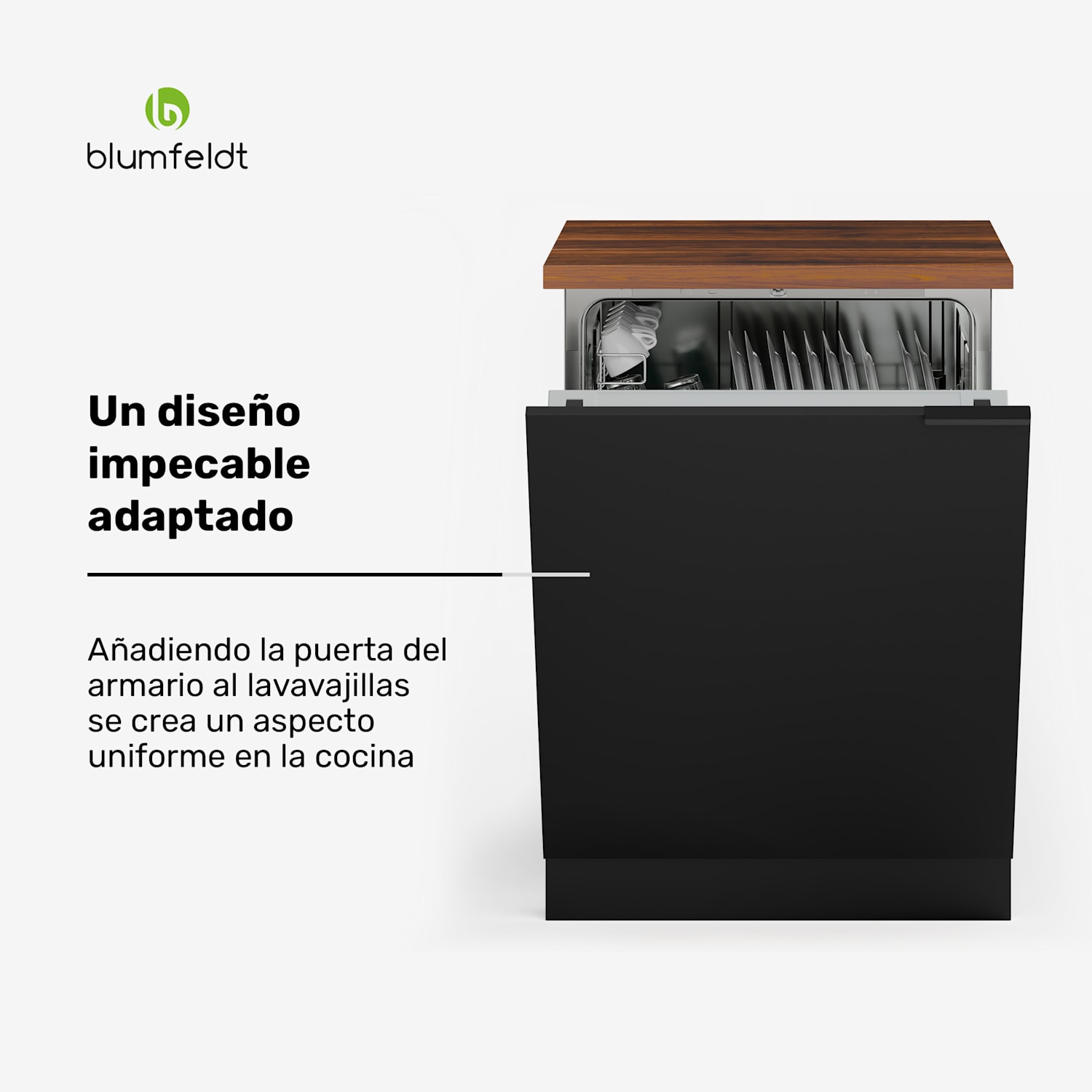 Armario lavavajillas WoodVista | Encimera robusta | Integración perfecta Mueble lavavajillas | Nogal / negro