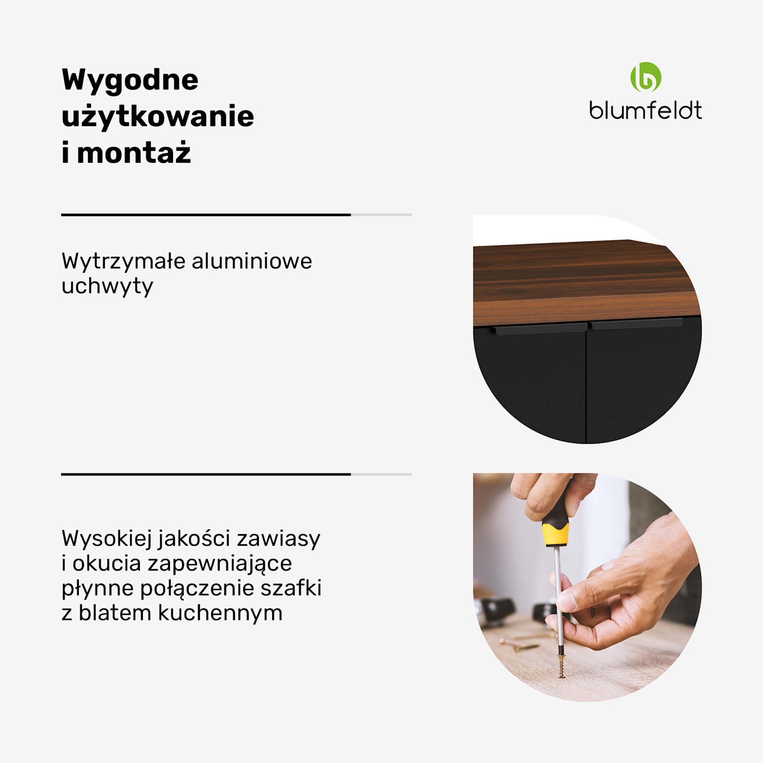 WoodVista szafka pod zmywarkę, solidny blat kuchenny, bezproblemowa integracja Szafka na zmywarkę | Orzech / czerń