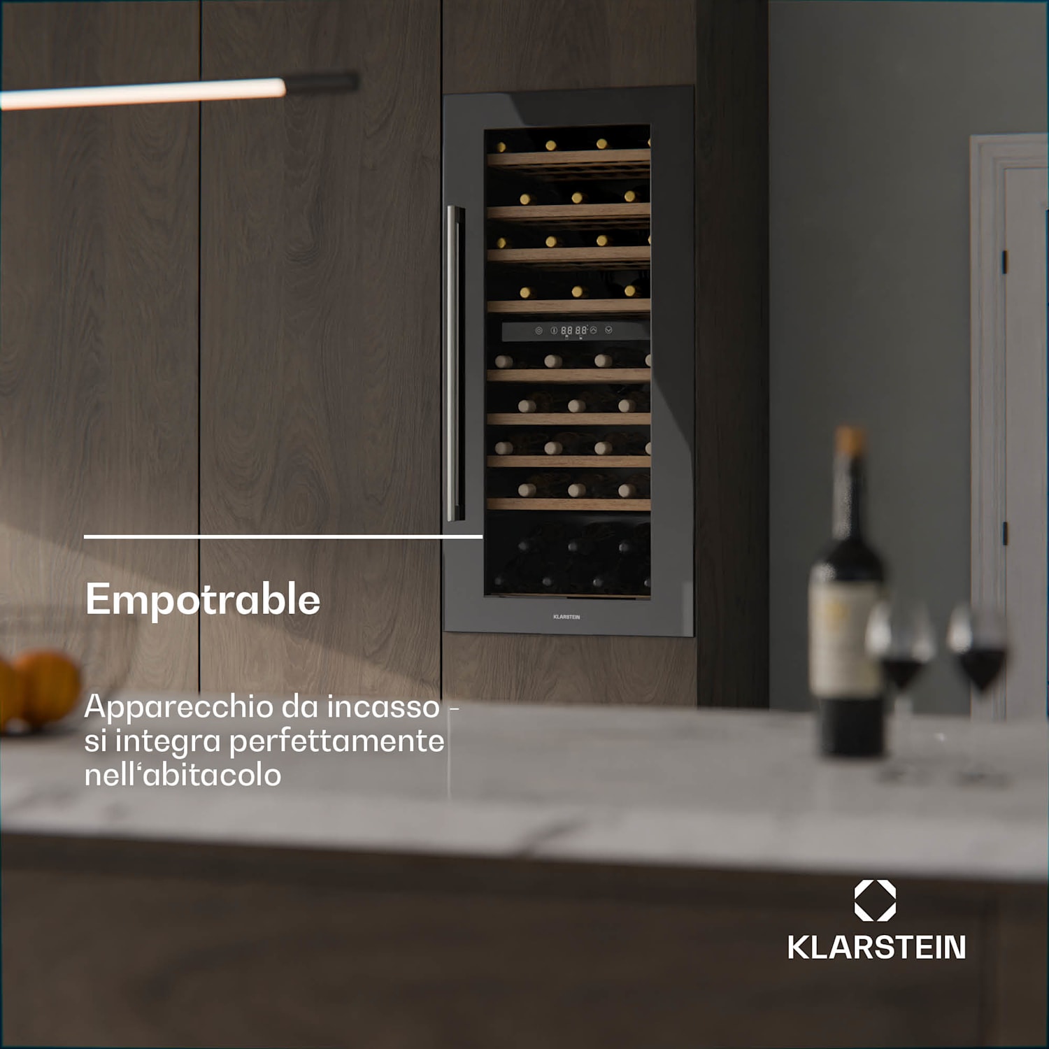 Refrigerador de vino Vinsider Duo | 79 botellas | 2 zonas de enfriamiento | Protección UV | 9 estantes | Táctil 