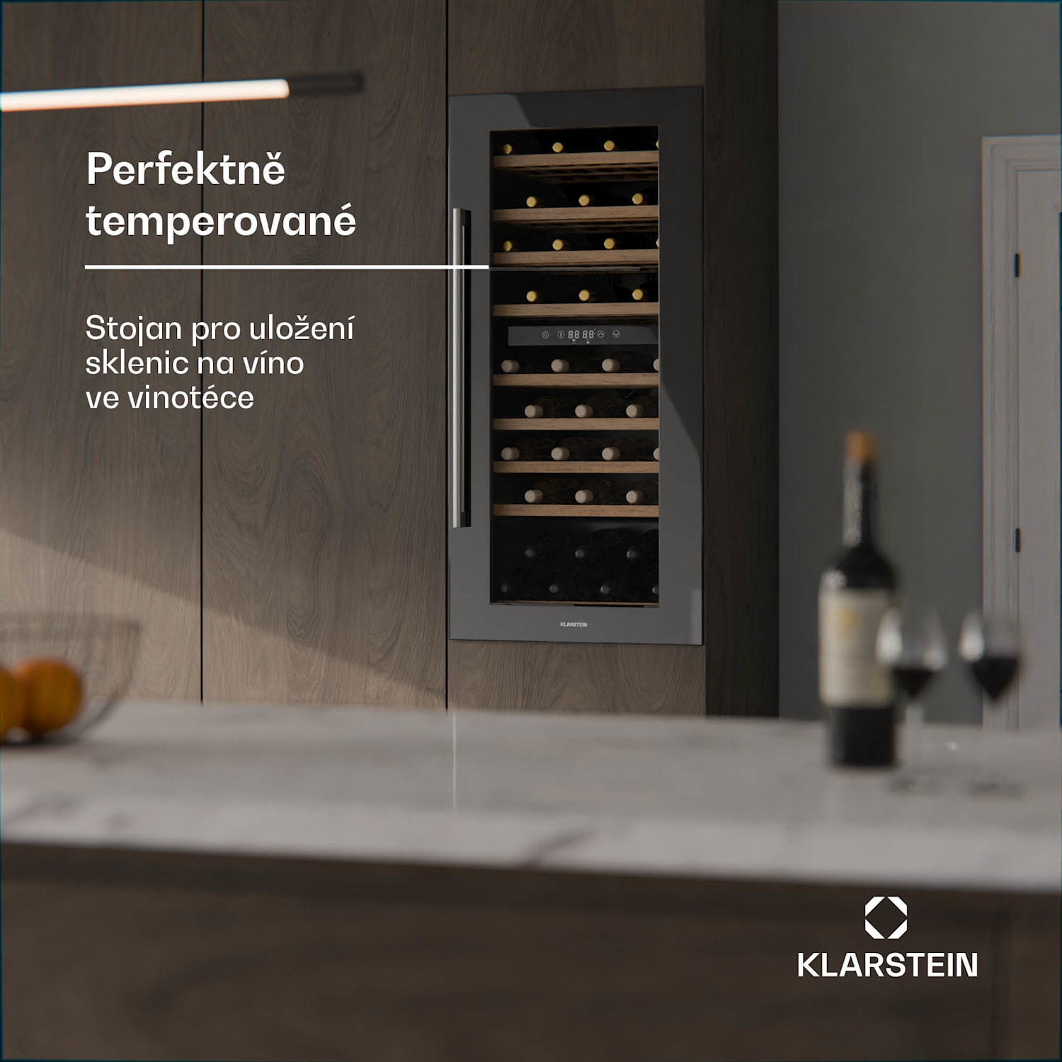 Stojan na sklenice, bukové dřevo, pro Vinsider 79 Duo, velkorysý úložný prostor, snadné čištění 