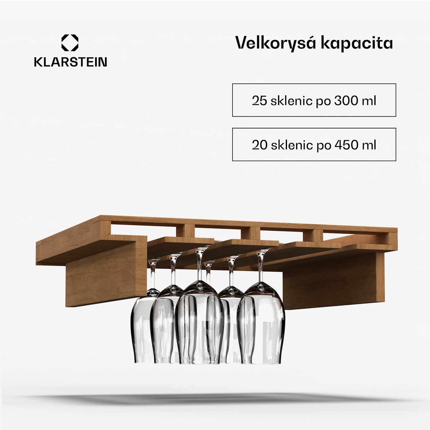 Stojan na sklenice, bukové dřevo, pro Vinsider 79 Duo, velkorysý úložný prostor, snadné čištění 