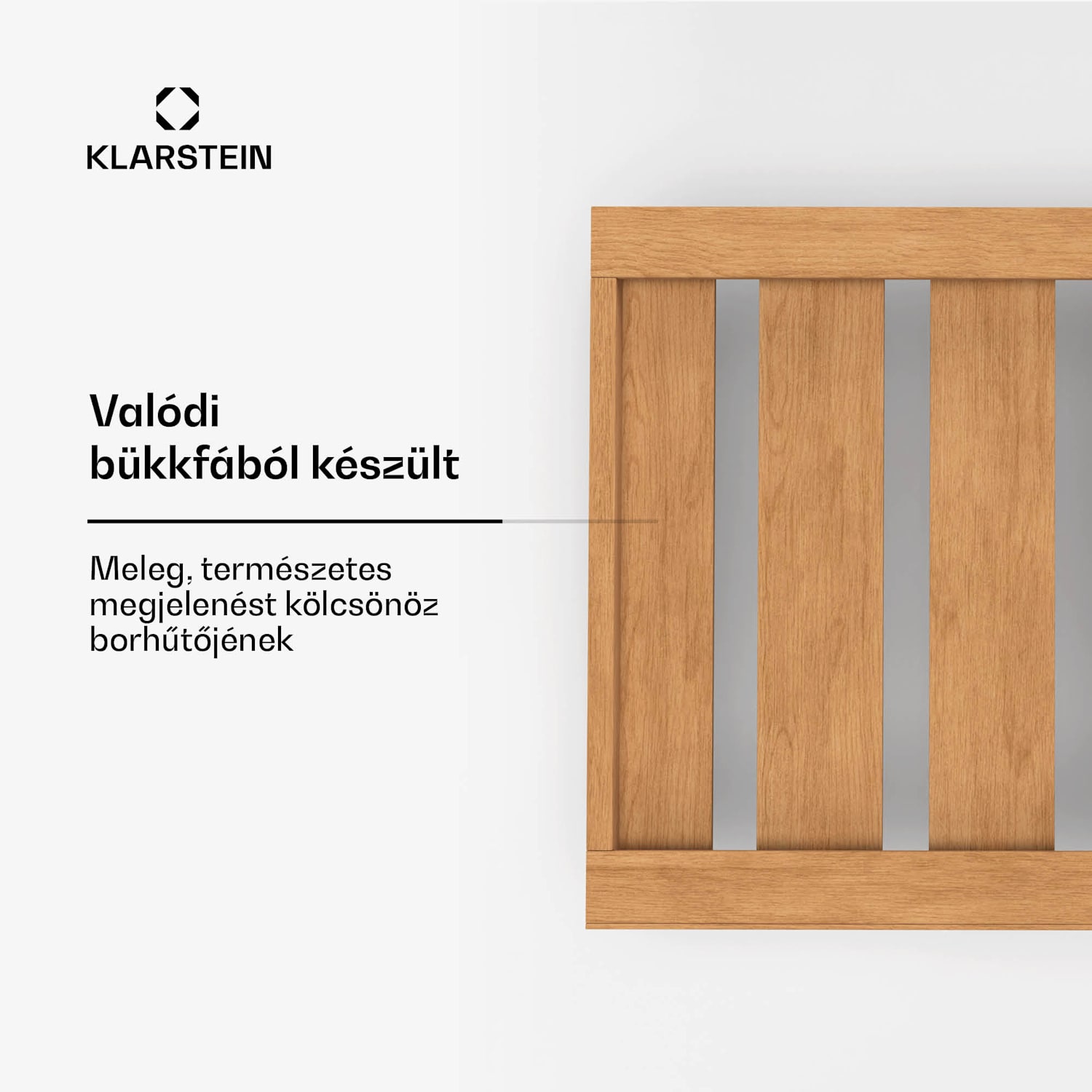 Borospohár állvány, bükkfa, Vinsider 79 Duóhoz, nagy tárolóhely, könnyen tisztítható 