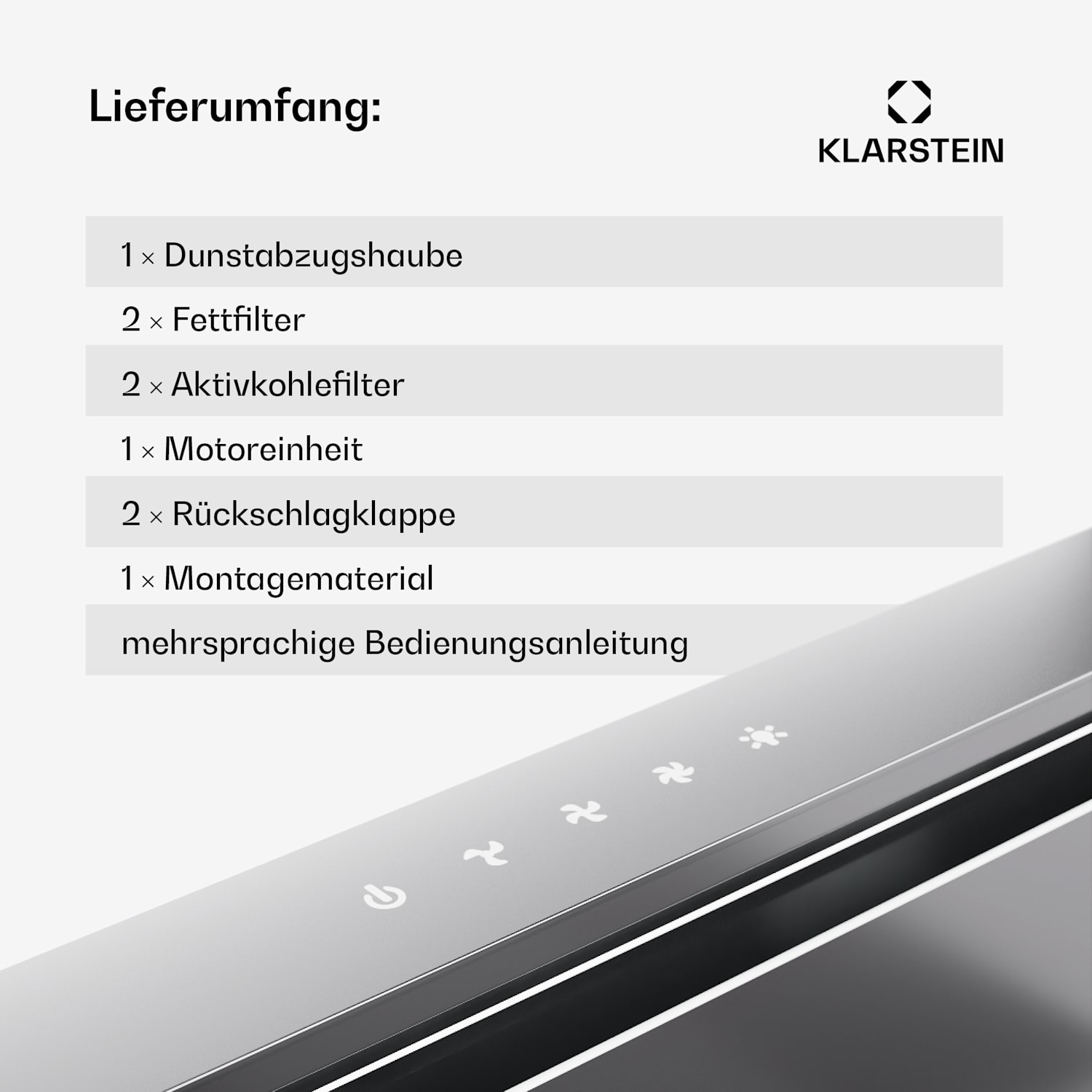 Royal Flush Eco 90 Dunstabzugshaube 90 cm 604 m³/h EEK A++ inkl. Aktivkohlefiltern 90 cm | Edelstahl | Edelstahl