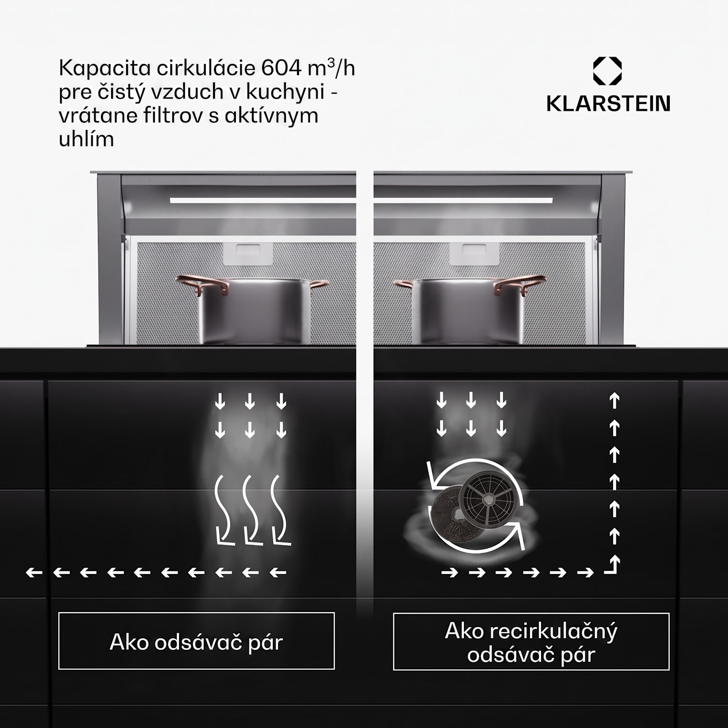 Royal Flush Eco 90 digestor 90 cm 604 m³/h EEK A++ vrátane filtrov s aktívnym uhlím 90 cm | Nehrdzavejúca oceľ | Nehrdzavejúca oceľ