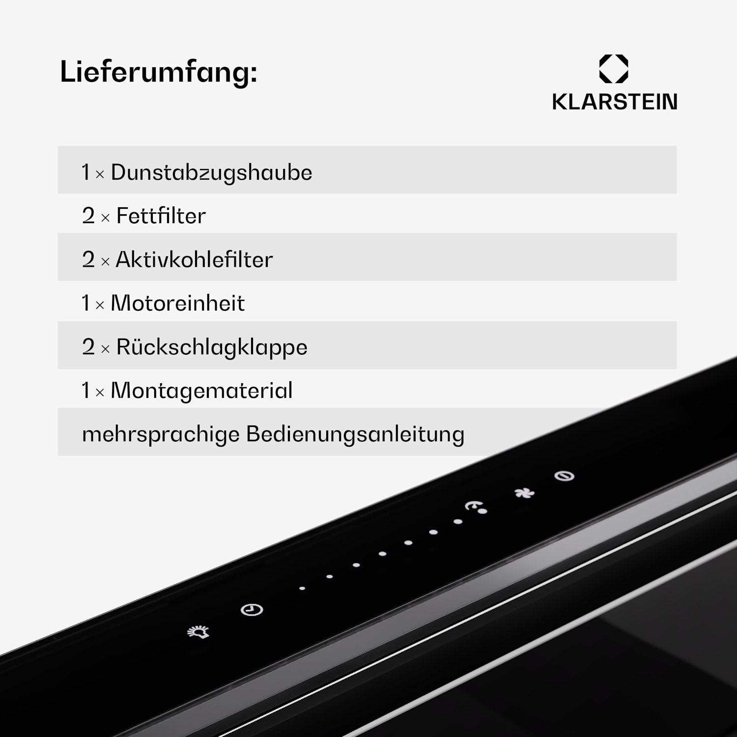 Royal Flush Eco 75 Hotte aspirante 75 cm 650 m³/h CEE A++ avec filtres à charbon actif 75 cm | Noir | Acier Inoxydable