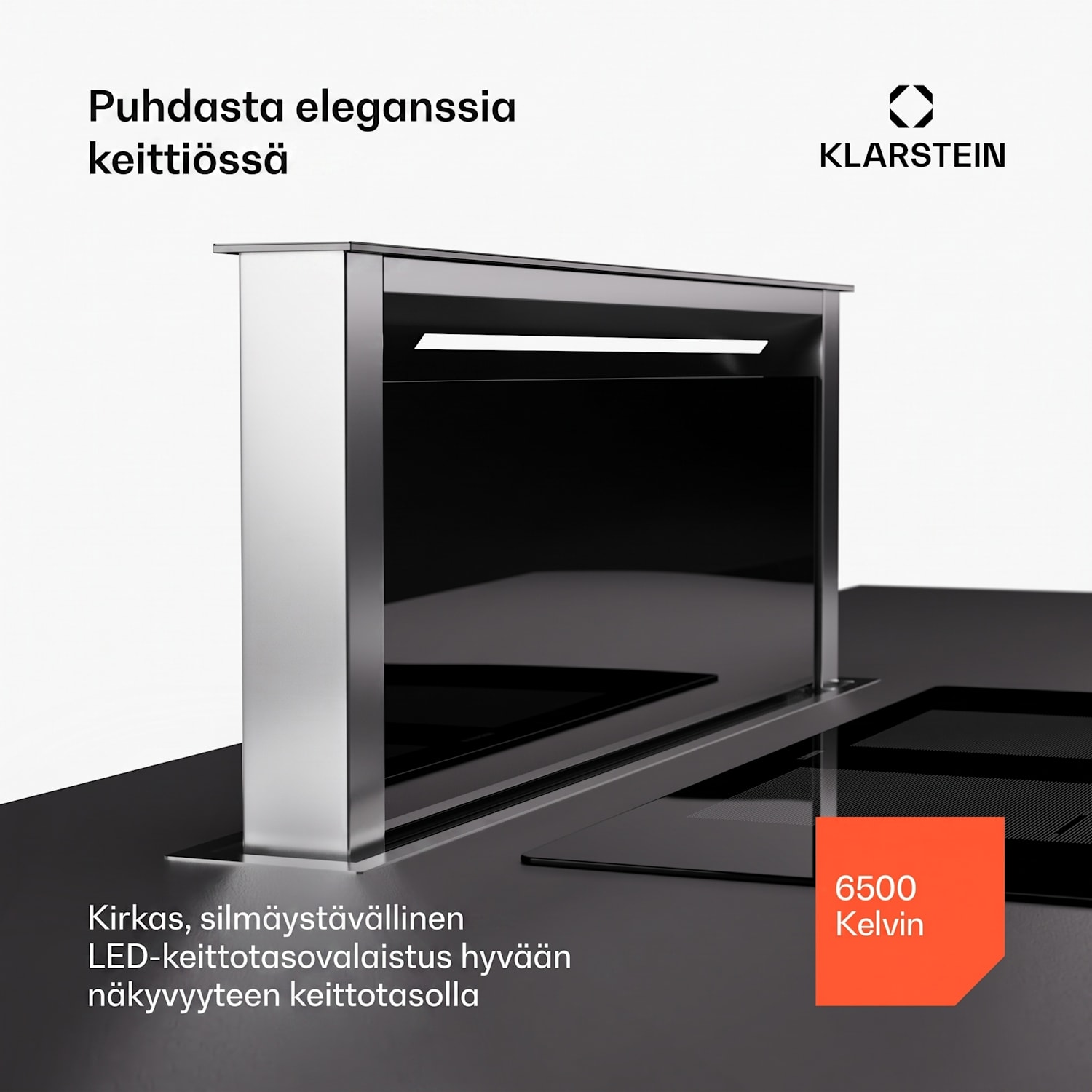 Royal Flush Eco 75 -liesituuletin 75 cm 714 m³/h energiatehokkuusluokka A++ sis. aktiivihiilisuodattimet 77 cm | Musta | Hopea