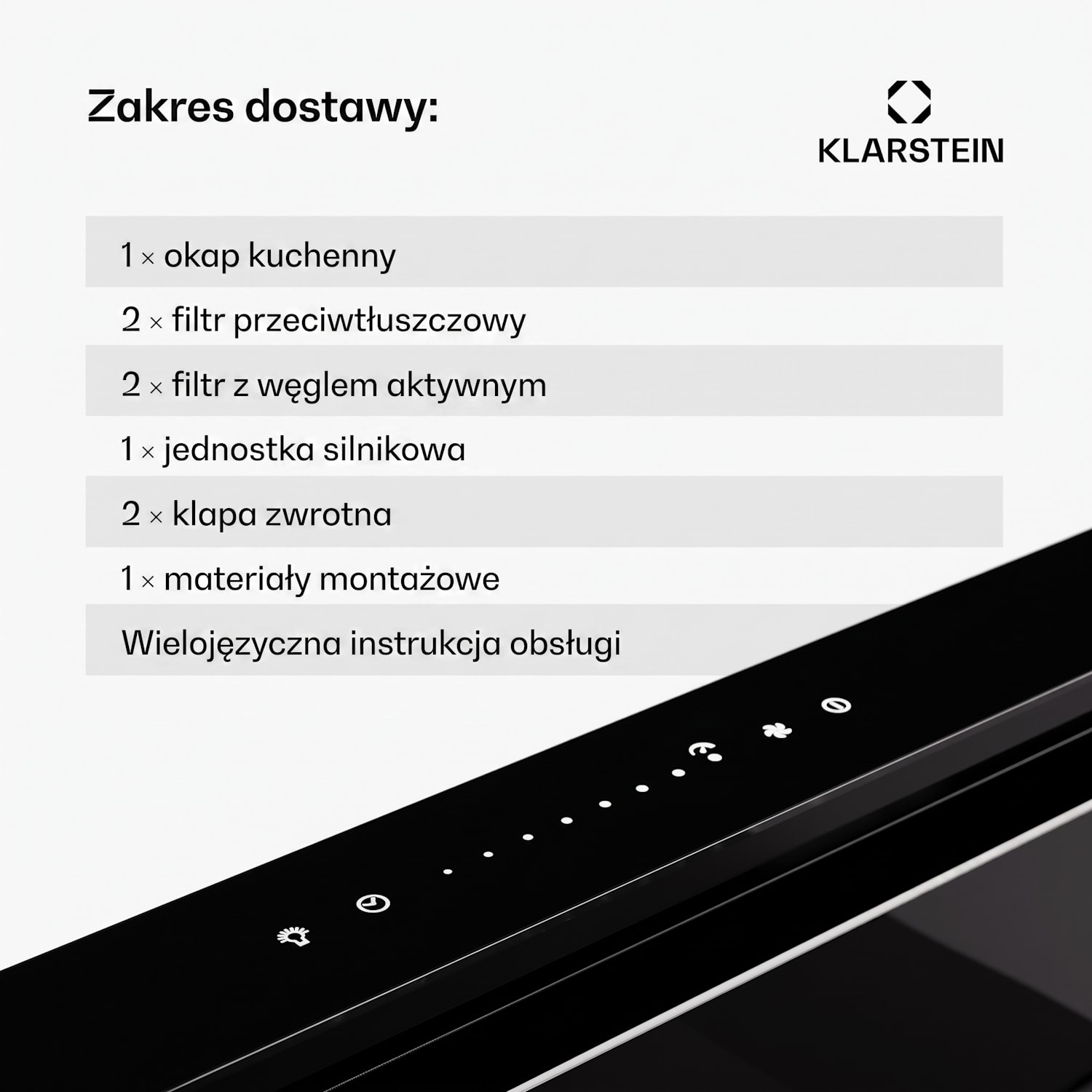 Royal Flush Eco 75, okap wyciągowy, 75 cm, 714 m³/h, klasa efektywności energetycznej A++ 75 cm | Czarny | Czarny